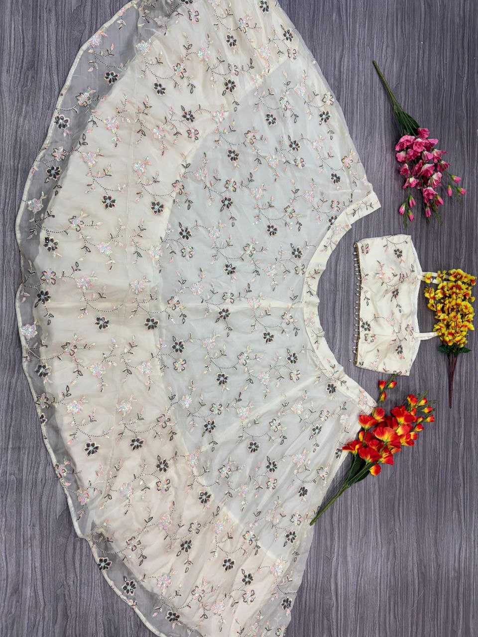 Ynf Silk KESH508 1026 Lehengas Wholesale Silk Lehenga Embroidered Lehenga White Lehenga Manufacturer