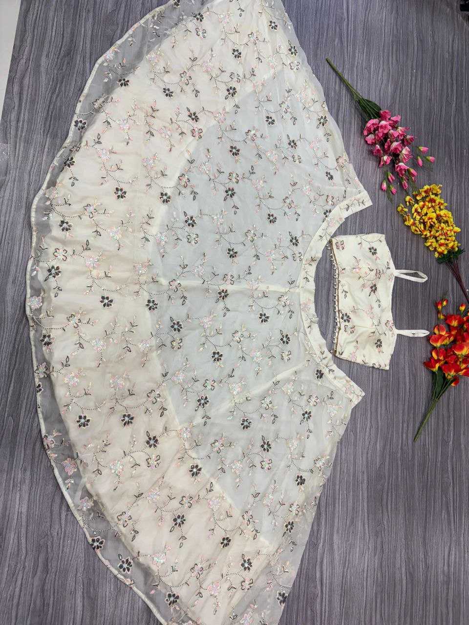 Ynf Silk KESH508 1026 Lehengas Wholesale Silk Lehenga Embroidered Lehenga White Lehenga Manufacturer