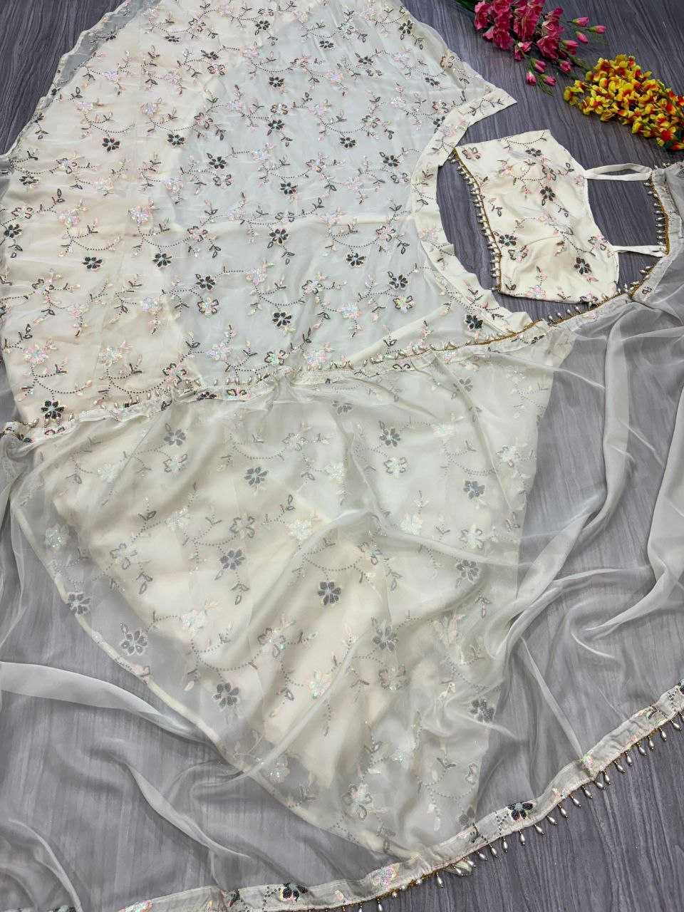 Ynf Silk KESH508 1026 Lehengas Wholesale Silk Lehenga Embroidered Lehenga White Lehenga Manufacturer