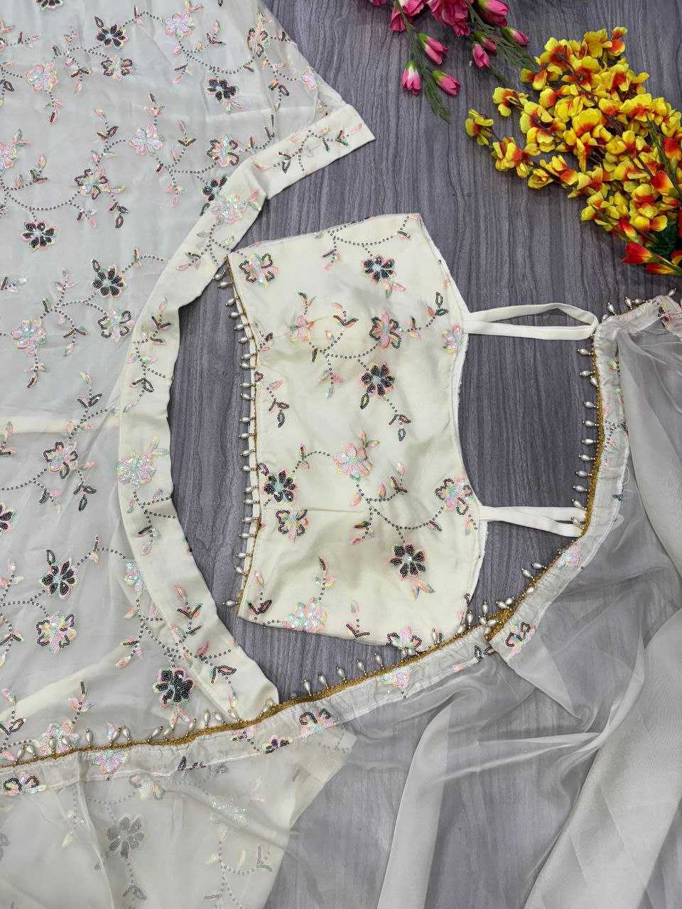 Ynf Silk KESH508 1026 Lehengas Wholesale Silk Lehenga Embroidered Lehenga White Lehenga Manufacturer