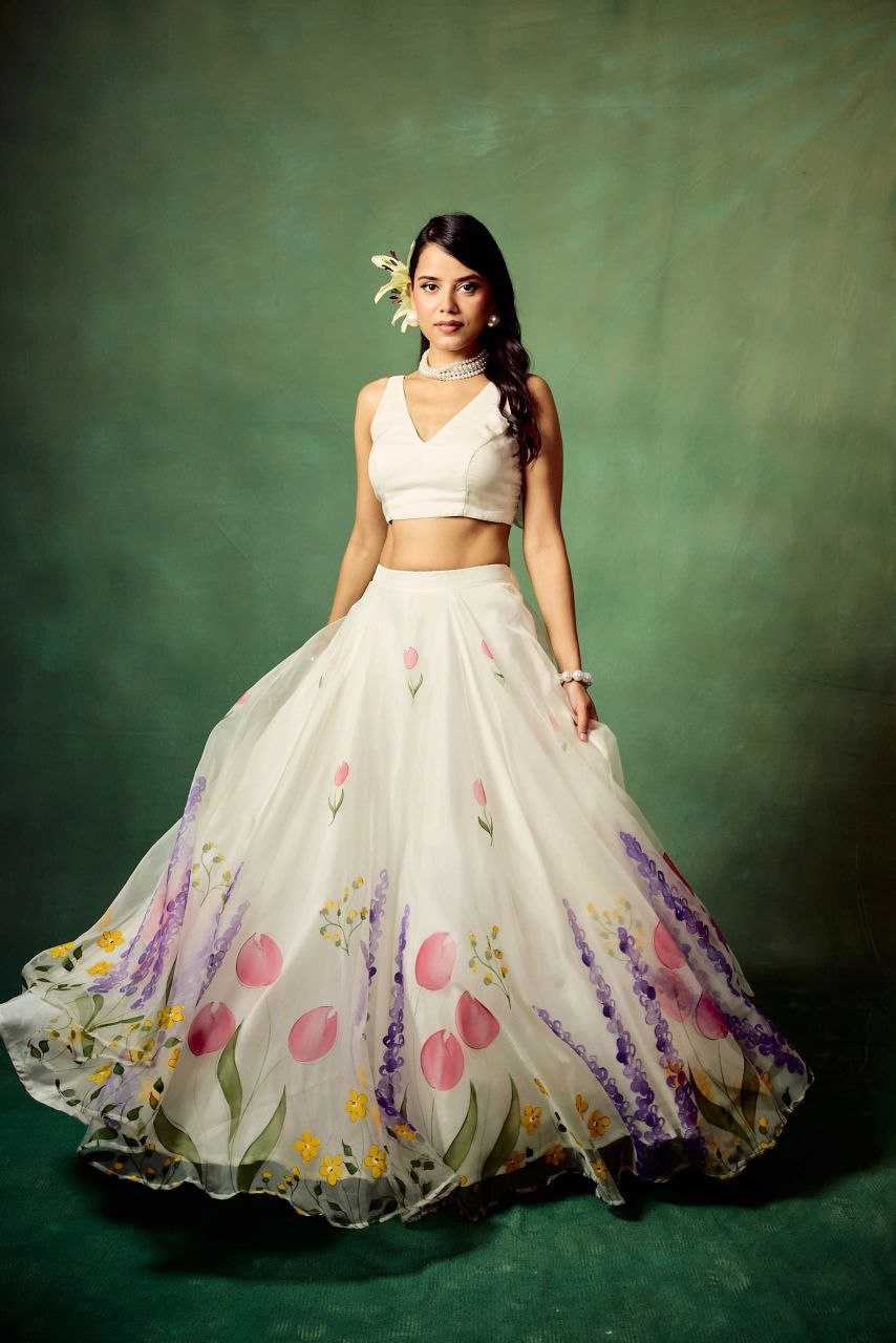 Ynf Silk KESH508 1061 Lehengas Wholesale Fancy Lehenga Printed Lehenga White Lehenga Manufacturer