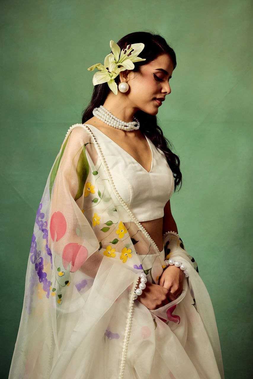 Ynf Silk KESH508 1061 Lehengas Wholesale Fancy Lehenga Printed Lehenga White Lehenga Manufacturer