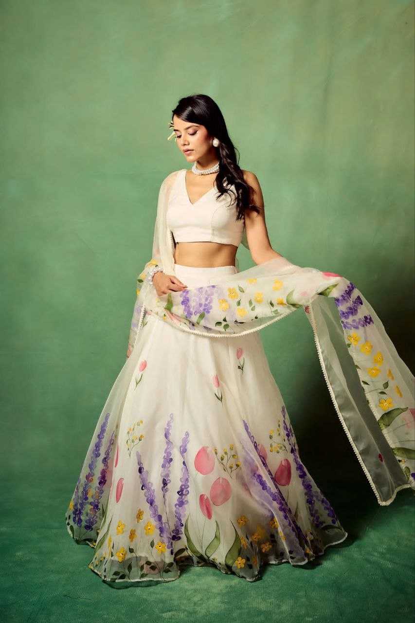 Ynf Silk KESH508 1061 Lehengas Wholesale Fancy Lehenga Printed Lehenga White Lehenga Manufacturer