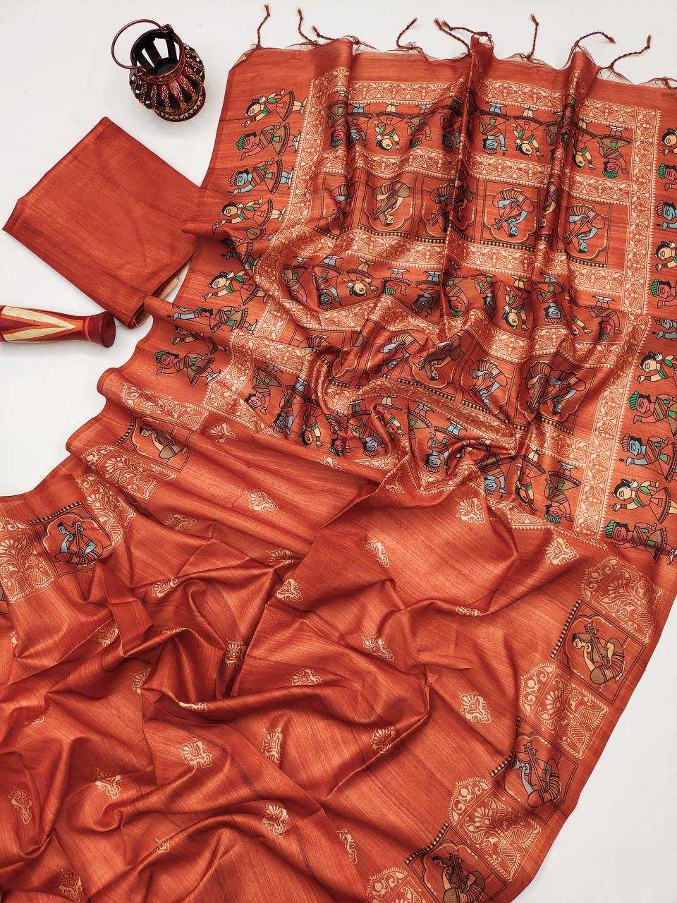 Ynf Silk KESH532 arushi madhubani Silk Sarees Wholesale Tussar Silk Sarees Printed Silk Saree Designer Silk Sarees Manufacturer