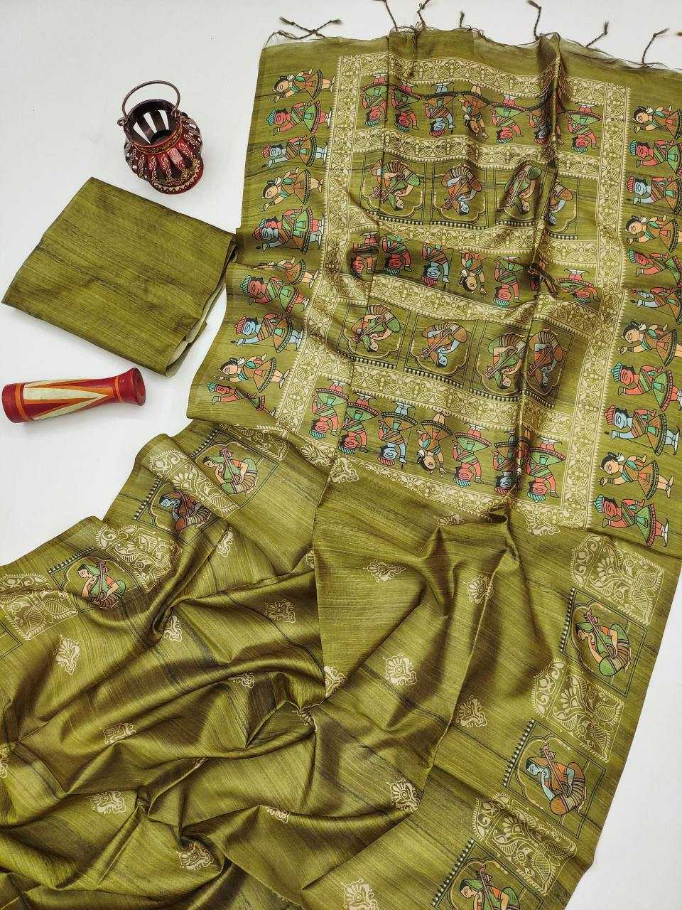 Ynf Silk KESH532 arushi madhubani Silk Sarees Wholesale Tussar Silk Sarees Printed Silk Saree Designer Silk Sarees Manufacturer