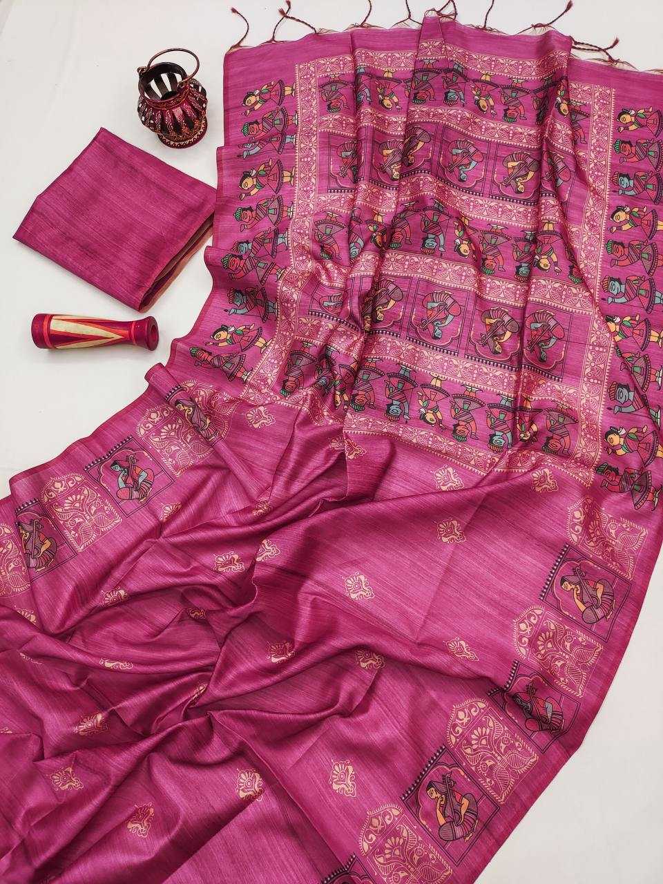 Ynf Silk KESH532 arushi madhubani Silk Sarees Wholesale Tussar Silk Sarees Printed Silk Saree Designer Silk Sarees Manufacturer