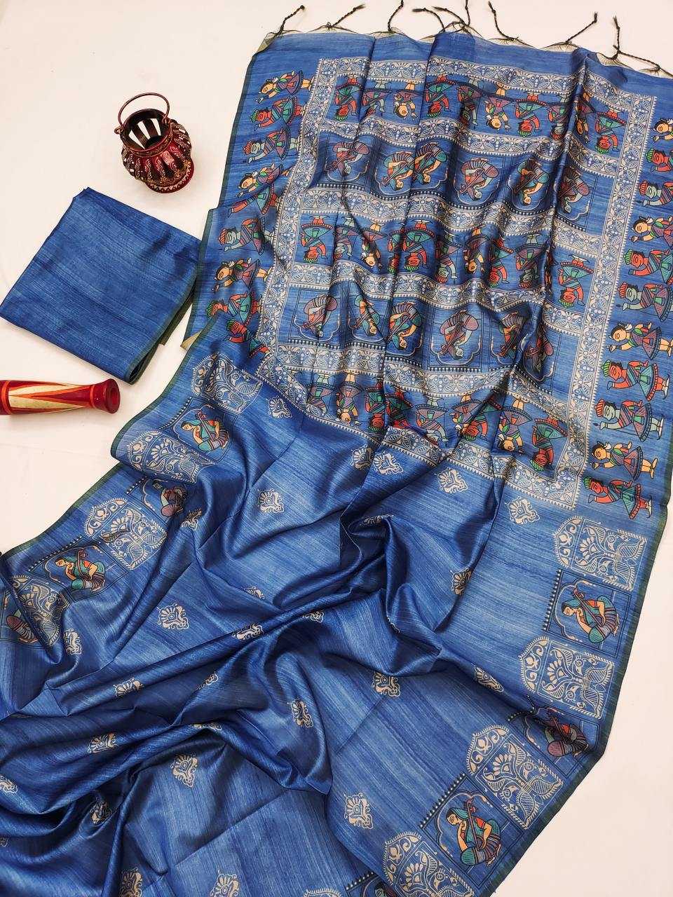 Ynf Silk KESH532 arushi madhubani Silk Sarees Wholesale Tussar Silk Sarees Printed Silk Saree Designer Silk Sarees Manufacturer