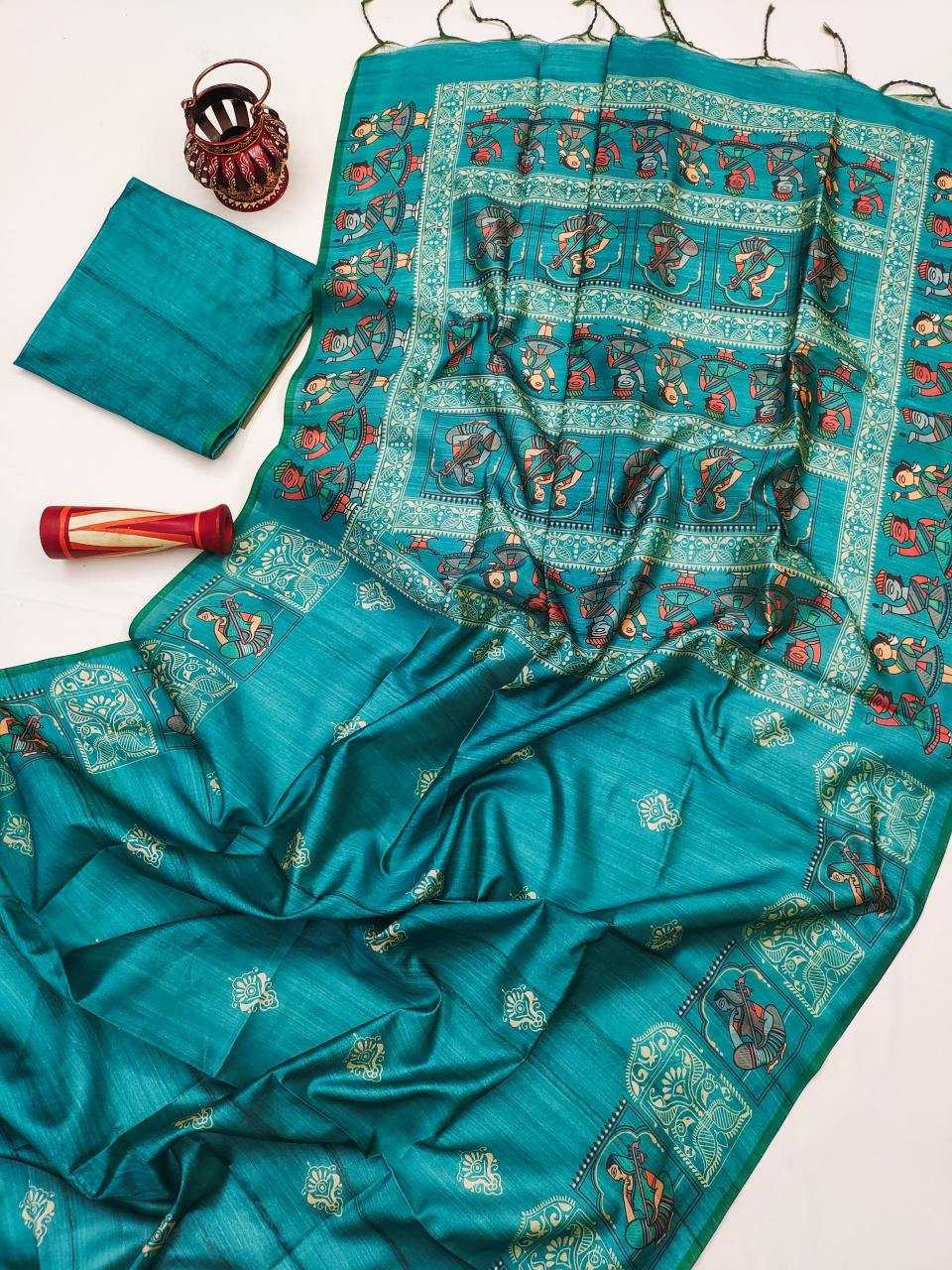 Ynf Silk KESH532 arushi madhubani Silk Sarees Wholesale Tussar Silk Sarees Printed Silk Saree Designer Silk Sarees Manufacturer