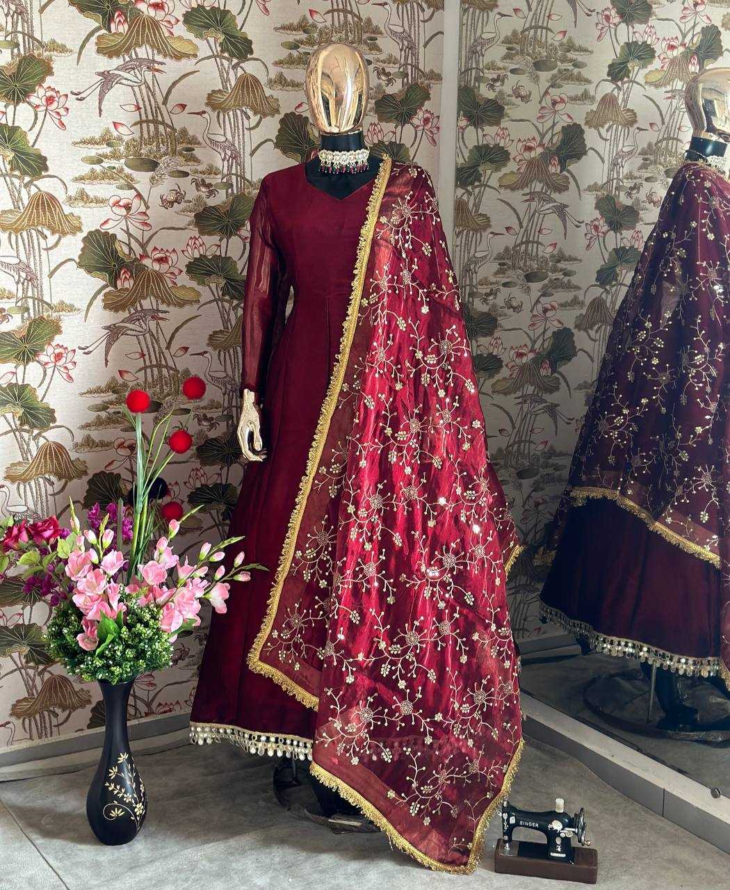 Ynf Silk KESH533 5033 Gowns Wholesale Fancy Gowns Embroidery Gowns Anarkali Gown Sequin Gowns Manufacturer