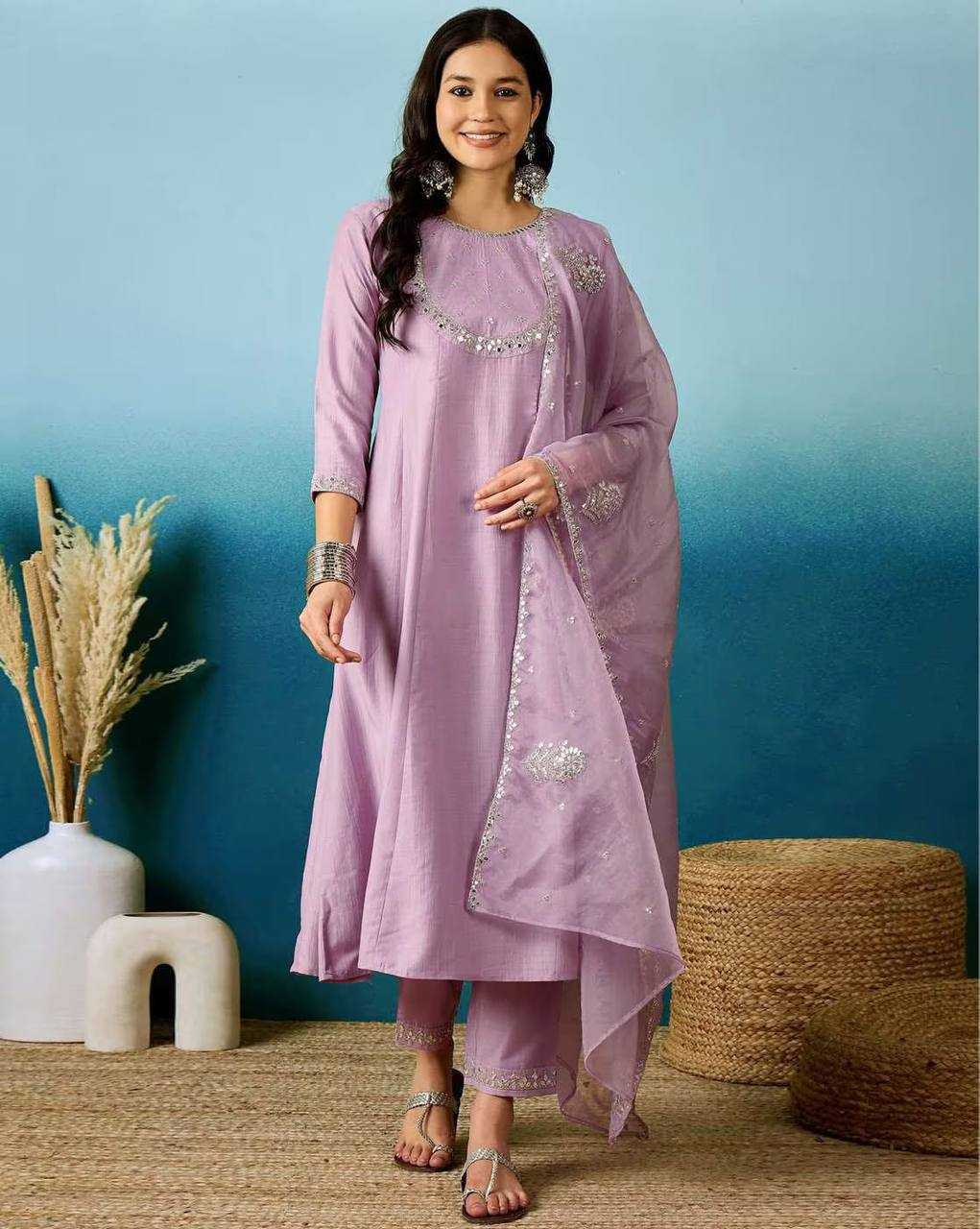 Ynf Silk KESH537 Nidhi Suits & Dresses Wholesale Embroidery Suits Ladies Silk Suit Party wear suits Manufacturer
