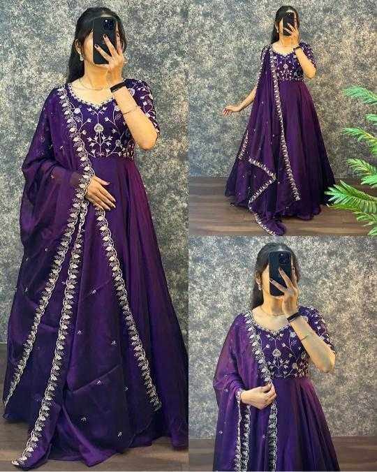 Ynf Silk RIN102 114 Gowns Festive Collections Wholesale Embroidery Gowns Rakhi Collections Manufacturer