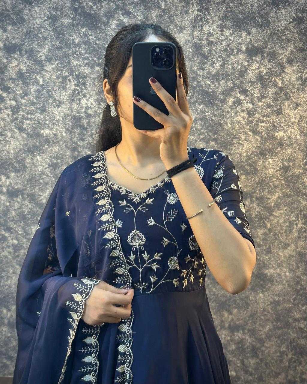 Ynf Silk RIN102 114 Gowns Festive Collections Wholesale Embroidery Gowns Rakhi Collections Manufacturer