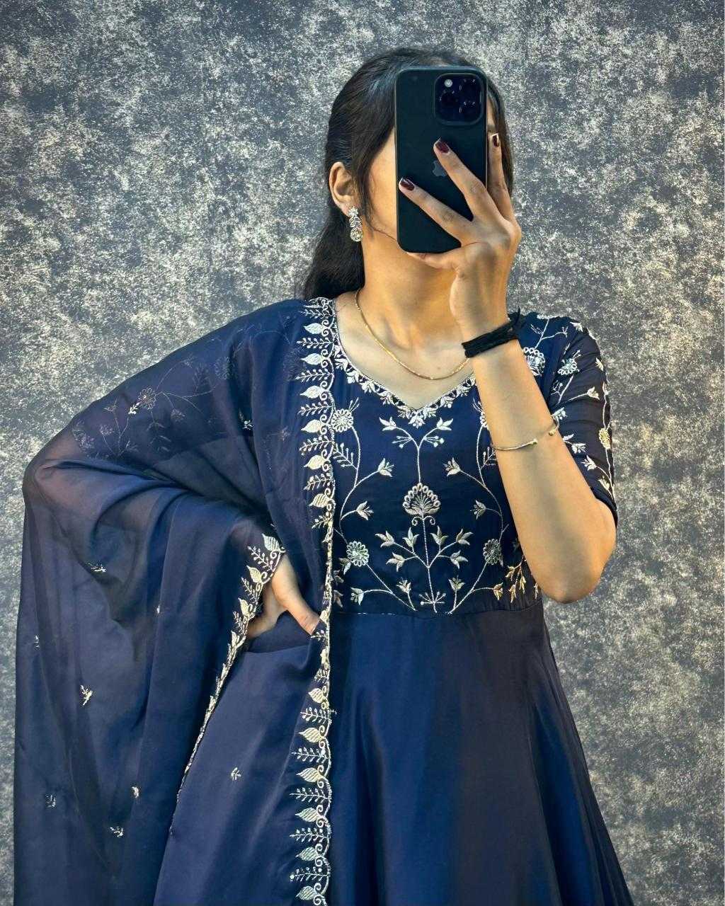 Ynf Silk RIN102 114 Gowns Festive Collections Wholesale Embroidery Gowns Rakhi Collections Manufacturer