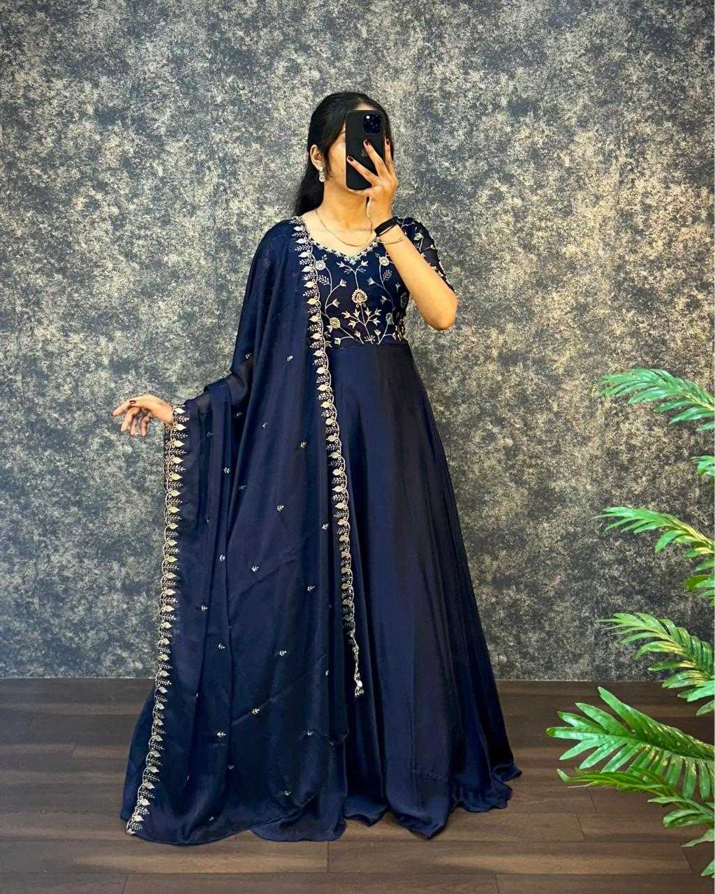 Ynf Silk RIN102 114 Gowns Festive Collections Wholesale Embroidery Gowns Rakhi Collections Manufacturer