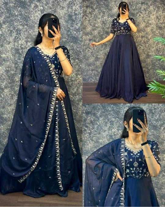 Ynf Silk RIN102 114 Gowns Festive Collections Wholesale Embroidery Gowns Rakhi Collections Manufacturer