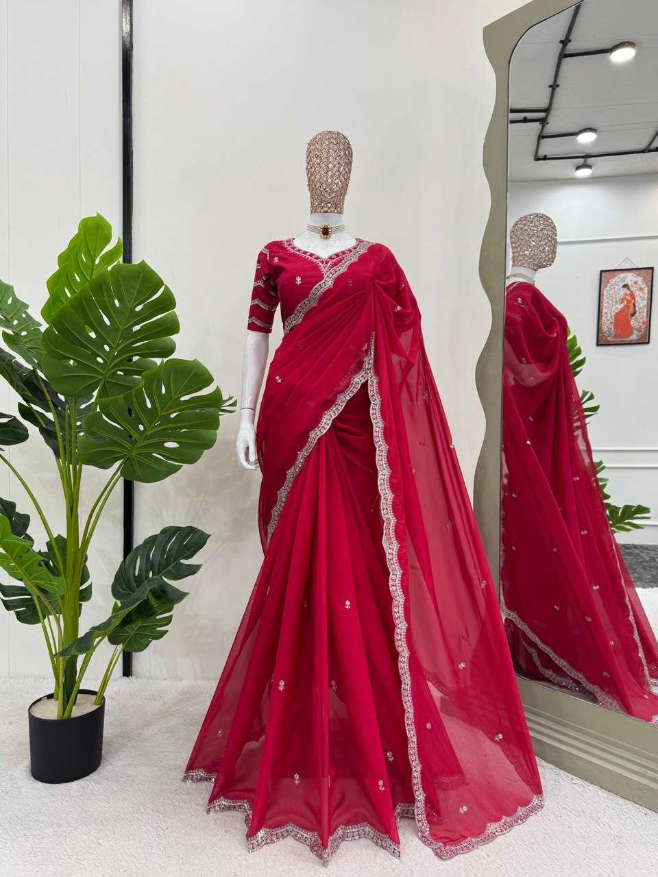 Ynf Silk RIN133 574 Sarees Wholesale Party Wear Sarees Fancy Sarees Sequence Sarees Embroidered Sarees Manufacturer