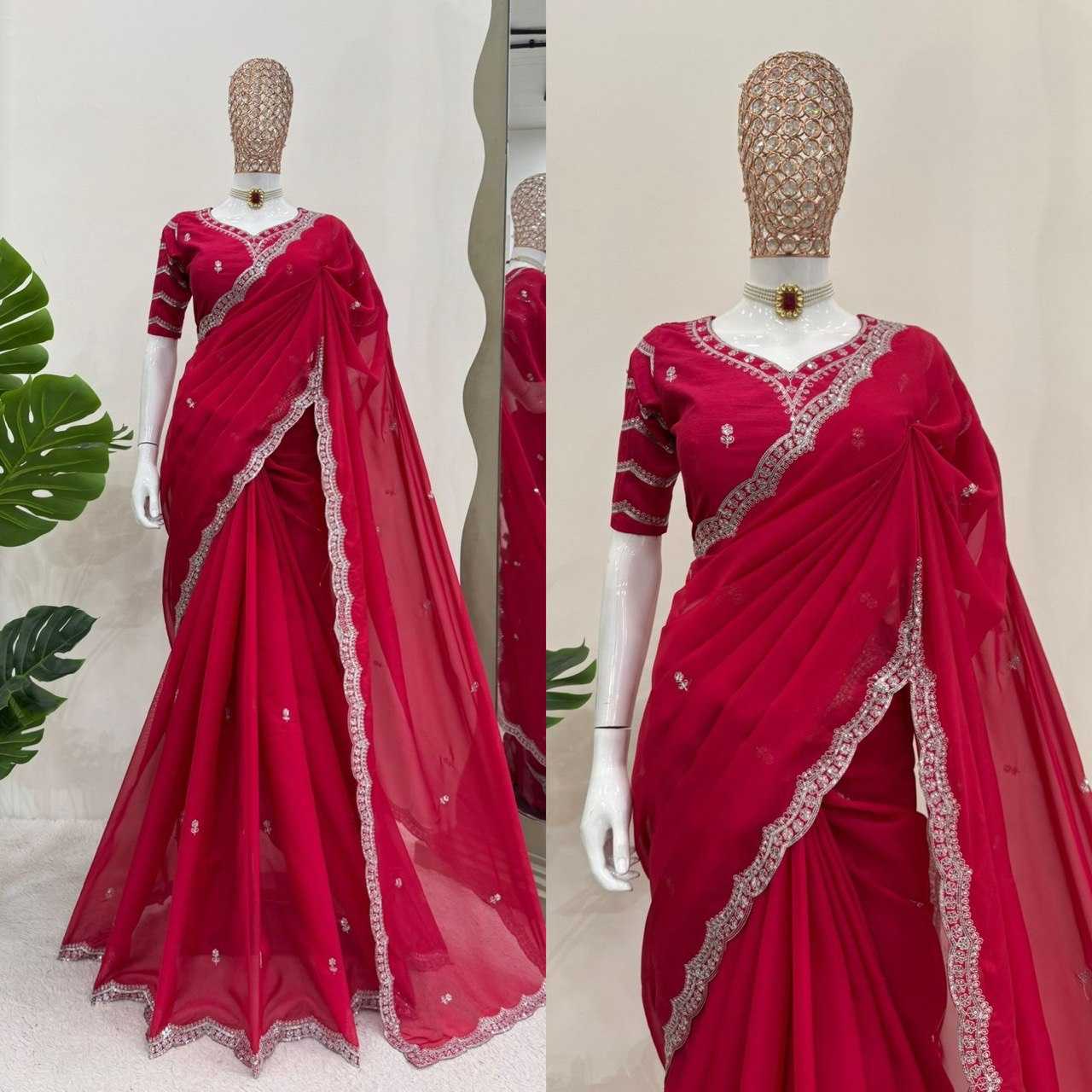 Ynf Silk RIN133 574 Sarees Wholesale Party Wear Sarees Fancy Sarees Sequence Sarees Embroidered Sarees Manufacturer