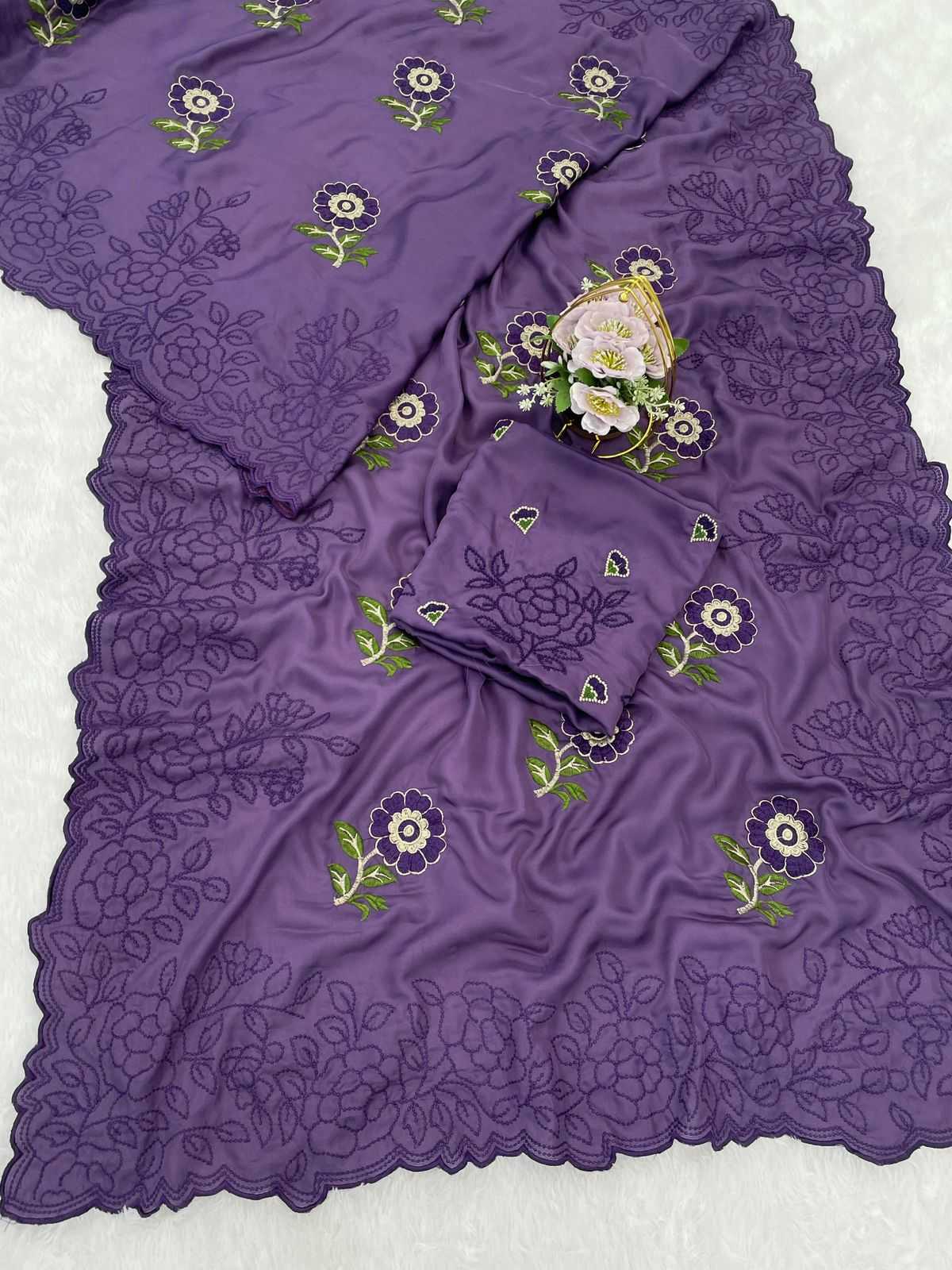 Ynf Silk RIN164 floral thread Silk Sarees Wholesale Traditional Silk Sarees Designer Silk Sarees Embroidered Silk Sarees Manufacturer