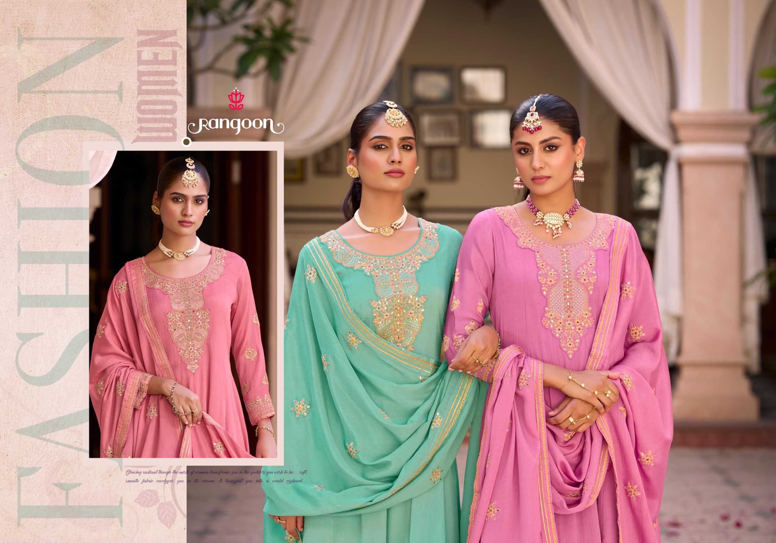 Ynf Silk RIN190 Rangoon-RAKSHA Setwise Collections Wholesale Gowns Catalogs Manufacturer