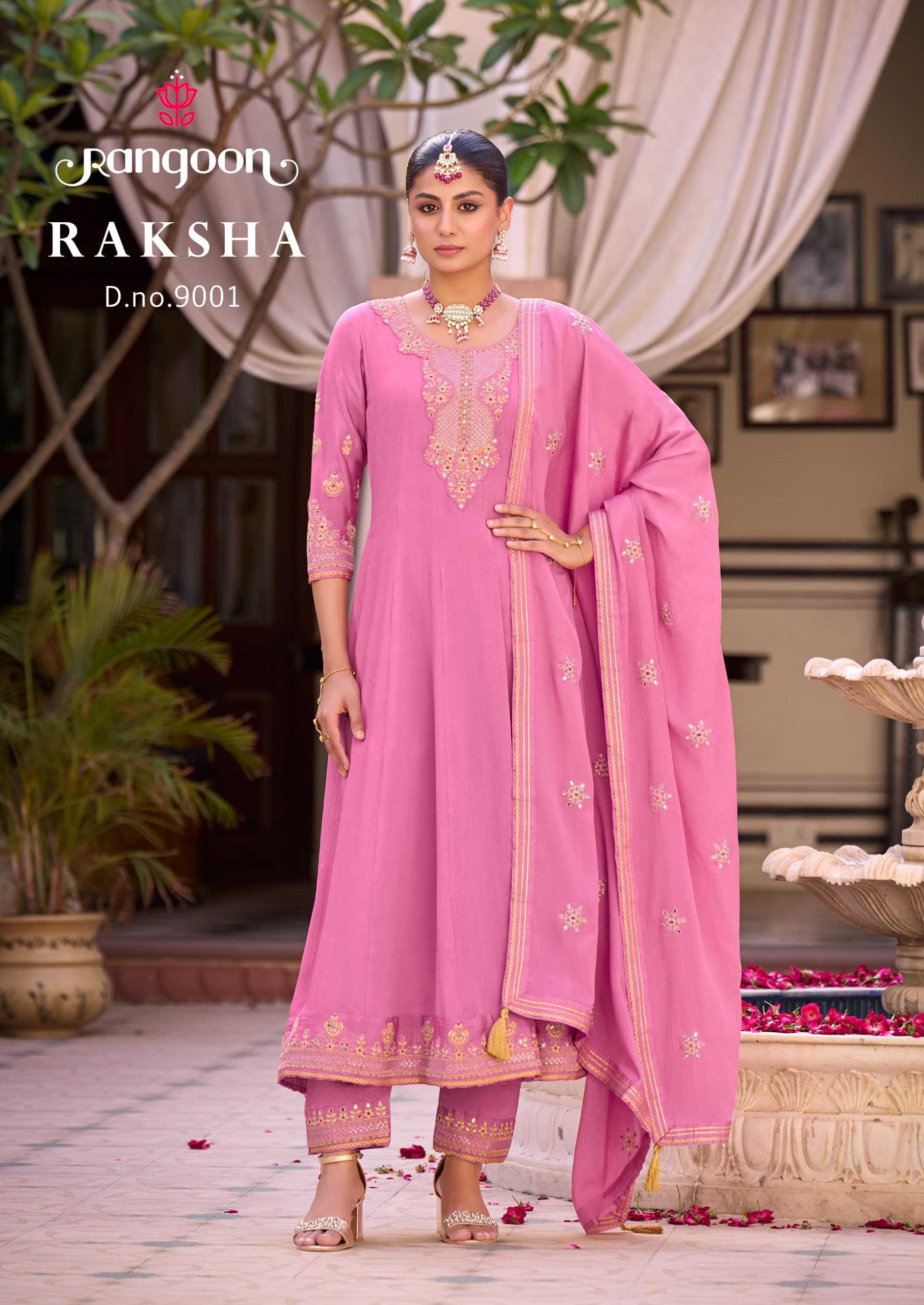 Ynf Silk RIN190 Rangoon-RAKSHA Setwise Collections Wholesale Gowns Catalogs Manufacturer