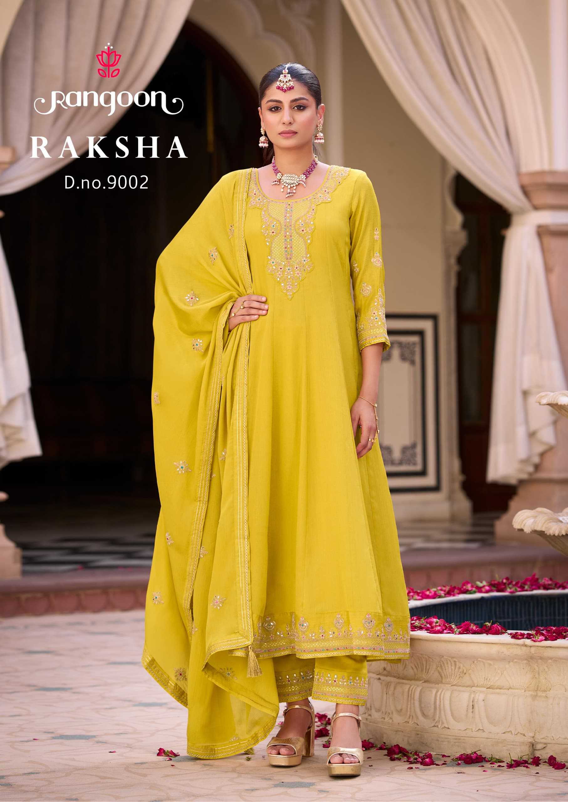 Ynf Silk RIN190 Rangoon-RAKSHA Setwise Collections Wholesale Gowns Catalogs Manufacturer