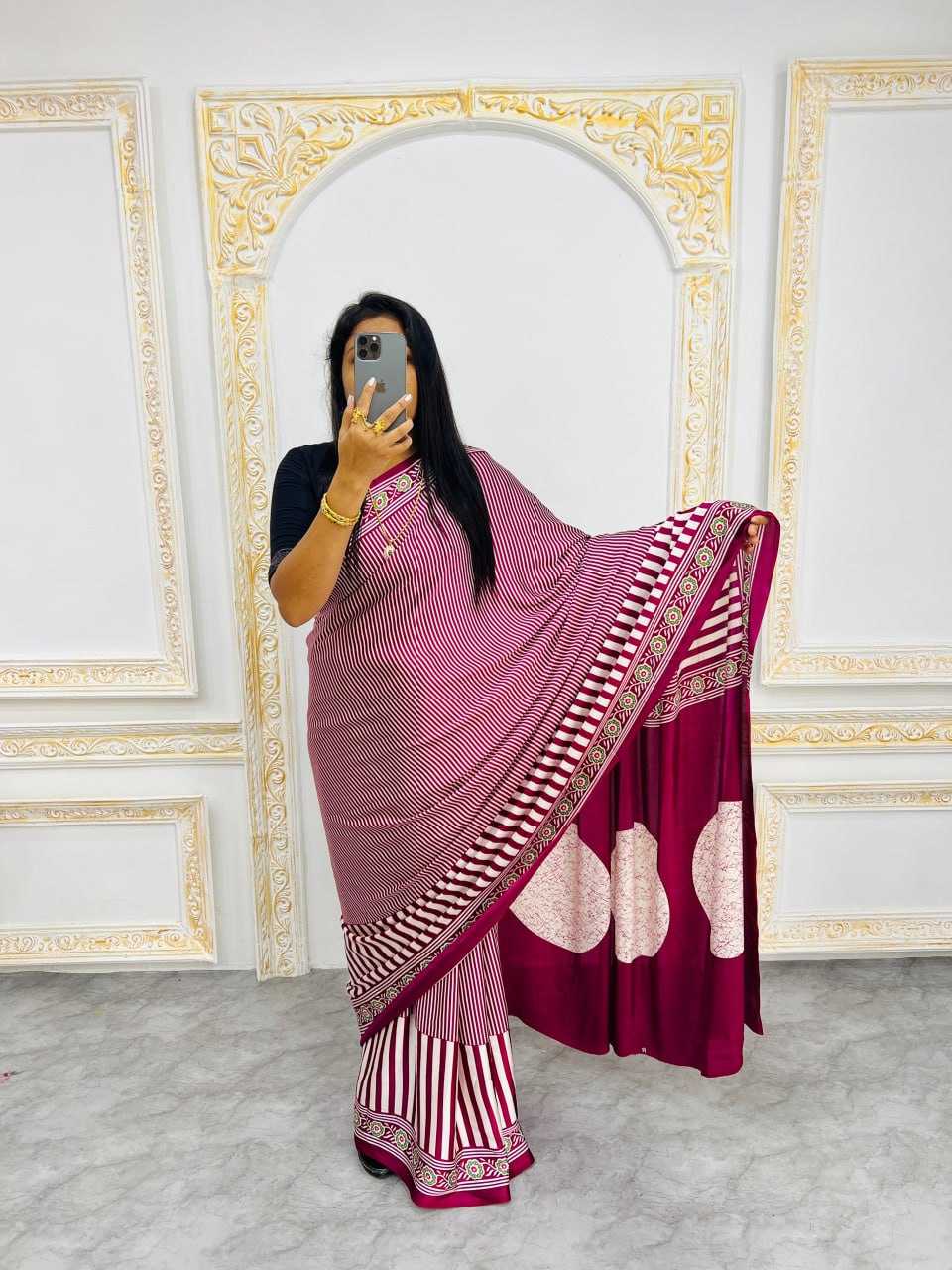 Ynf Silk RIN207 2230 Sarees Wholesale Printed Sarees Silk Sarees Office Wear Sarees Manufacturer