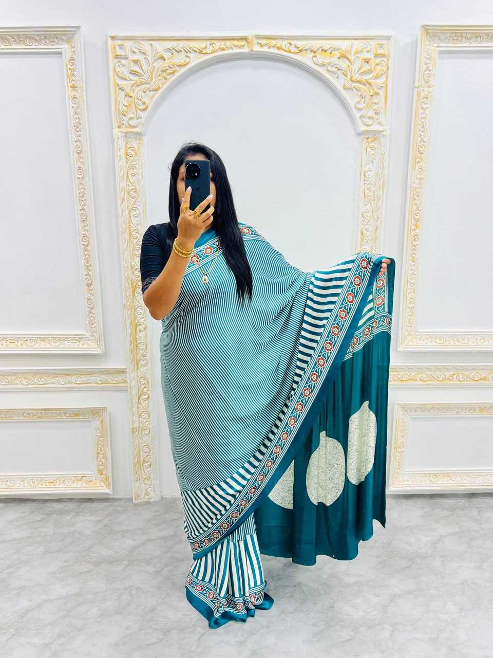 Ynf Silk RIN207 2230 Sarees Wholesale Printed Sarees Silk Sarees Office Wear Sarees Manufacturer