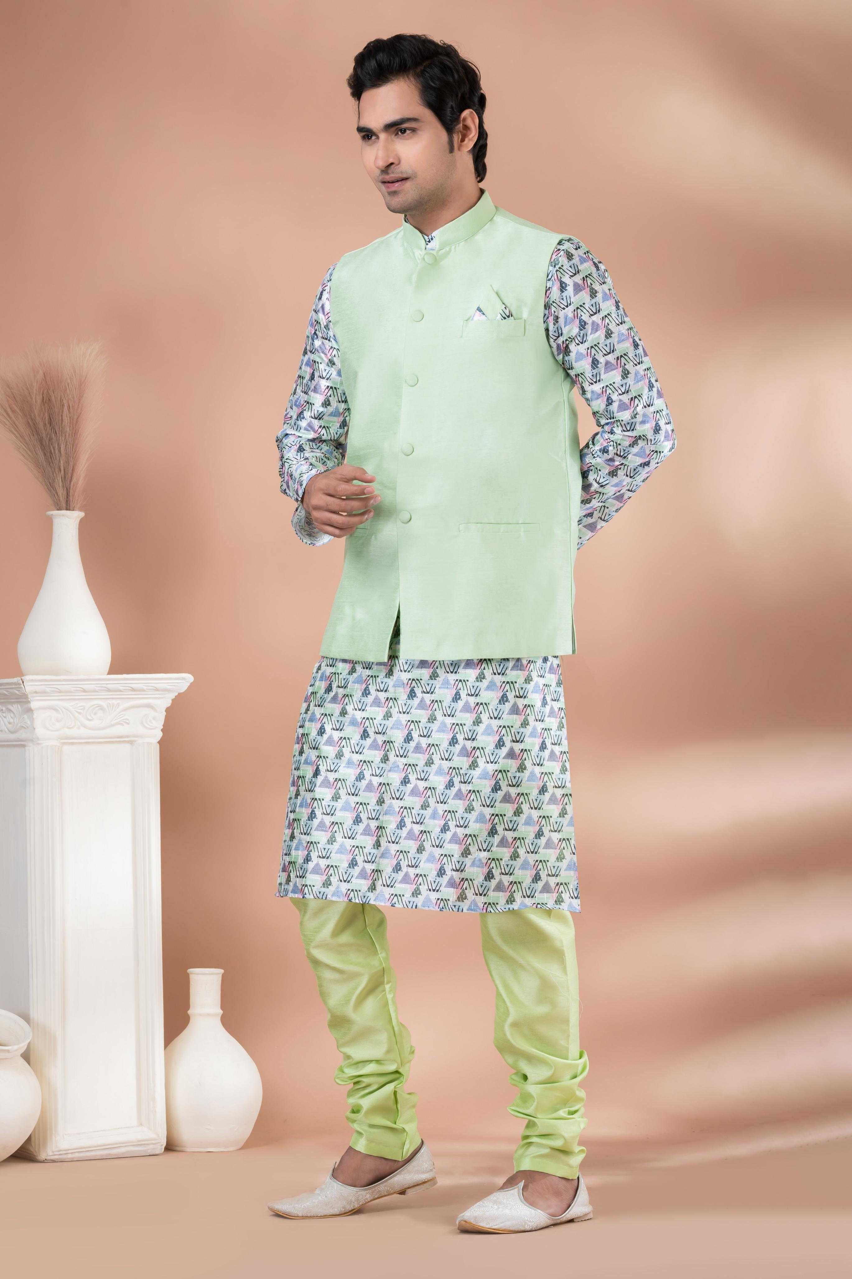 Ynf Silk RIN223 2328C Mens Wear Wholesale Nehru Jacket Festive & Wedding Coats Modi Jackets Manufacturer