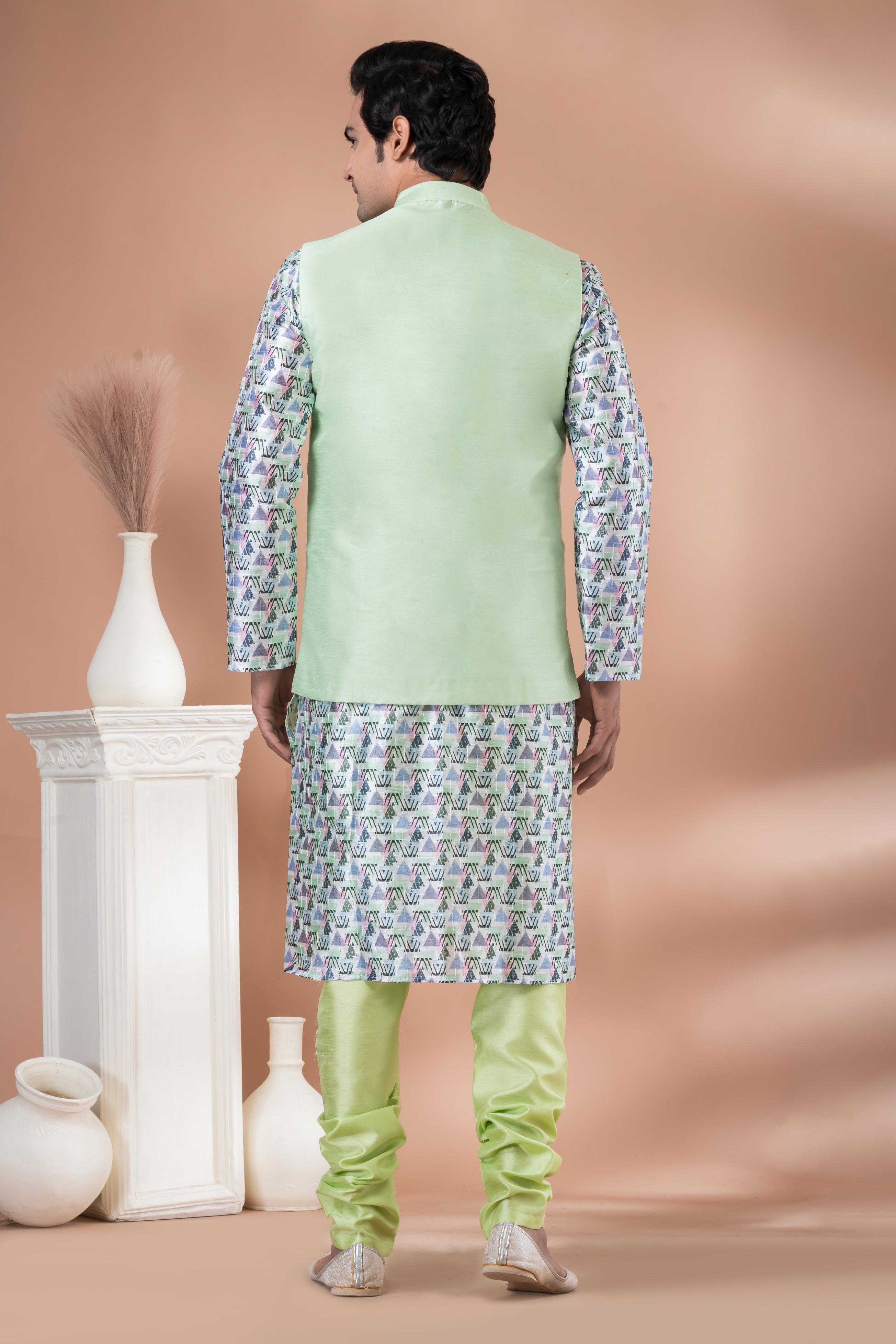 Ynf Silk RIN223 2328C Mens Wear Wholesale Nehru Jacket Festive & Wedding Coats Modi Jackets Manufacturer