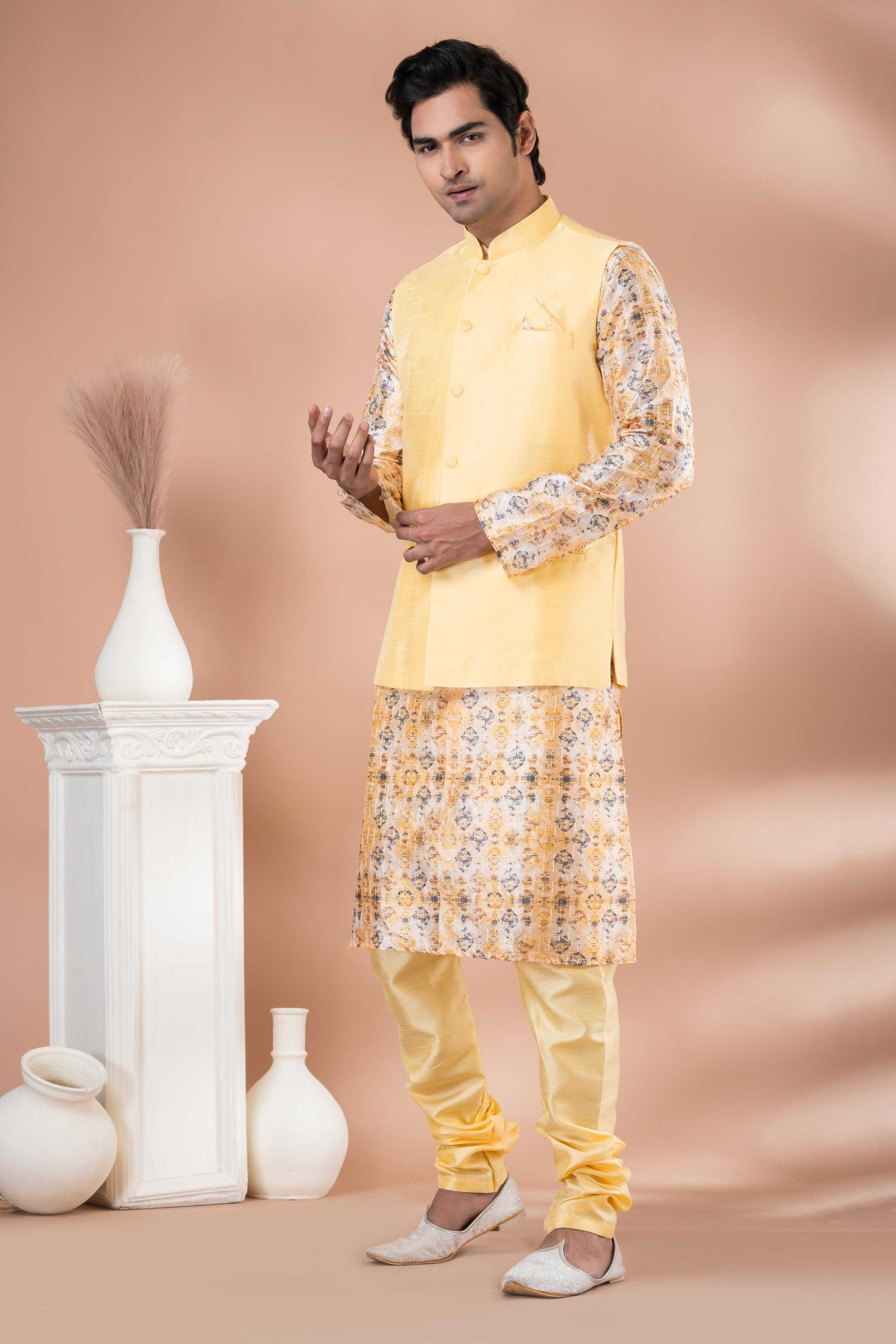Ynf Silk RIN223 2331B Mens Wear Wholesale Nehru Jacket Festive & Wedding Coats Modi Jackets Manufacturer