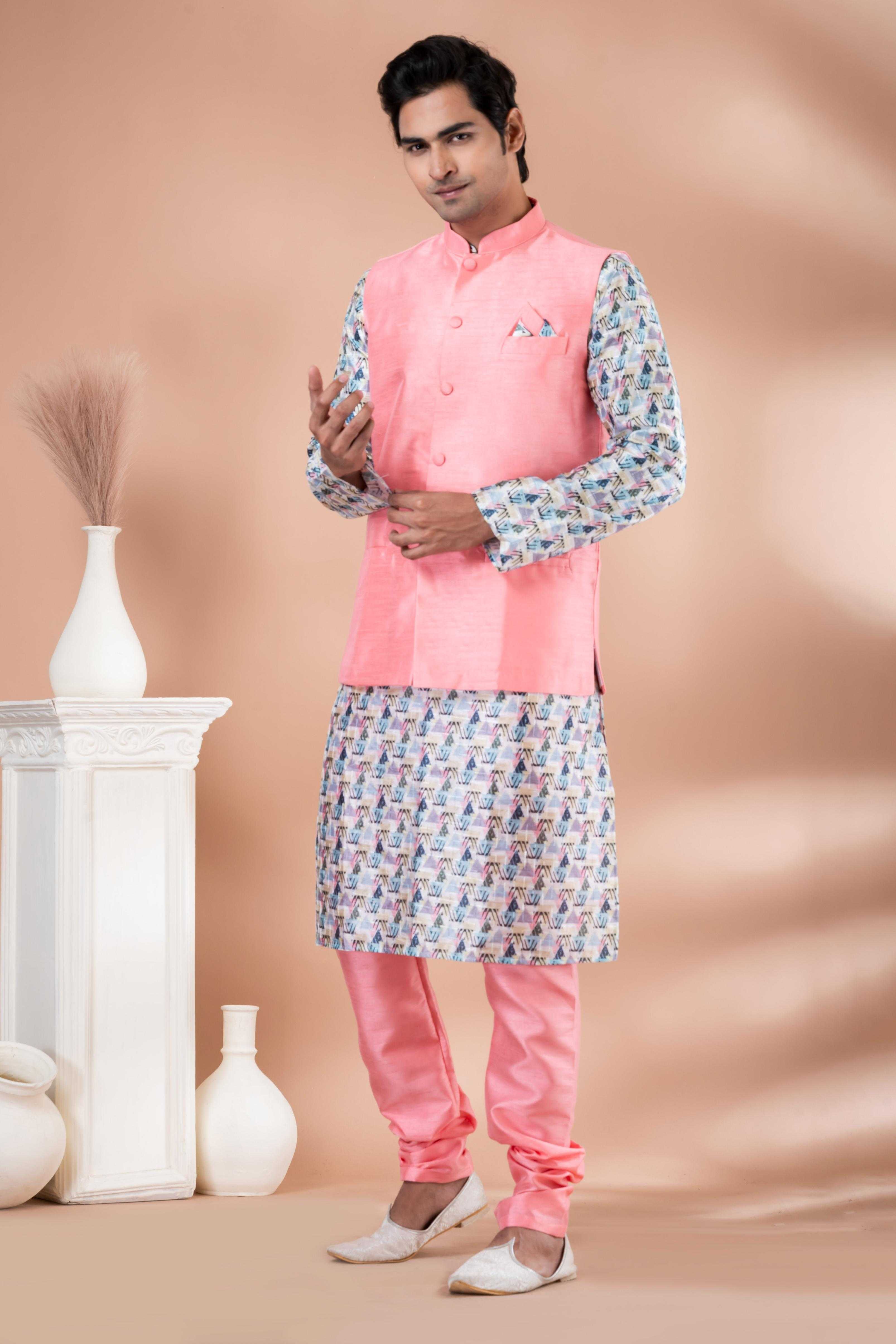 Ynf Silk RIN223 2334B Mens Wear Wholesale Nehru Jacket Festive & Wedding Coats Modi Jackets Manufacturer