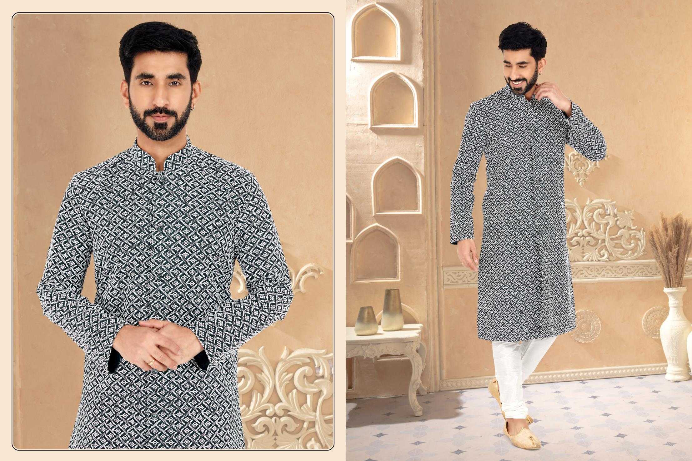 Ynf Silk RIN223 3038C Mens Wear Wholesale Mens Kurtas Mens Kurta Pyjama Men Wedding kurta Manufacturer
