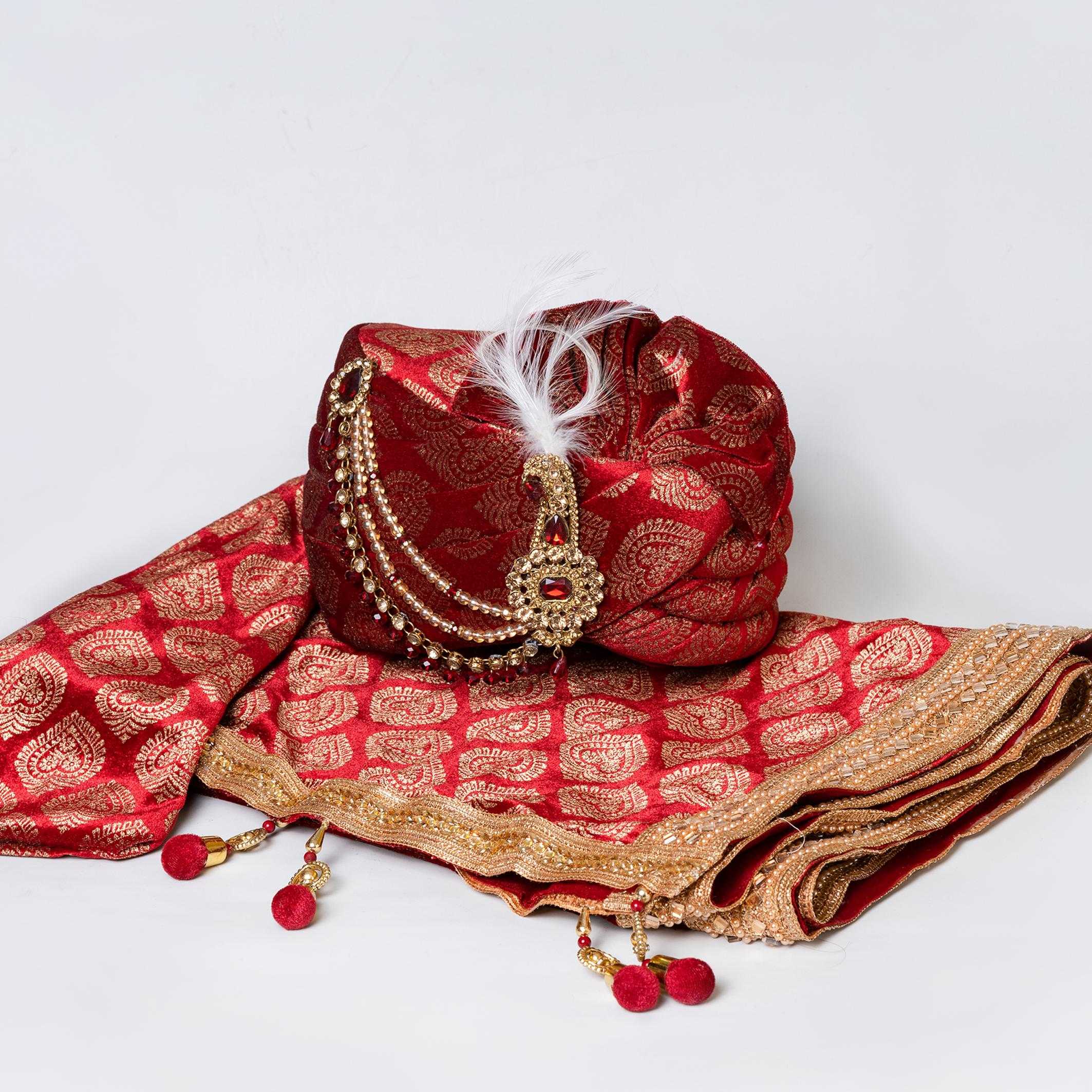 Ynf Silk RIN223 SD3323 Mens Wedding Safa Wholesale Designer Wedding Safa Royal Safa for Groom Rajasthani Wedding Safa Manufacturer