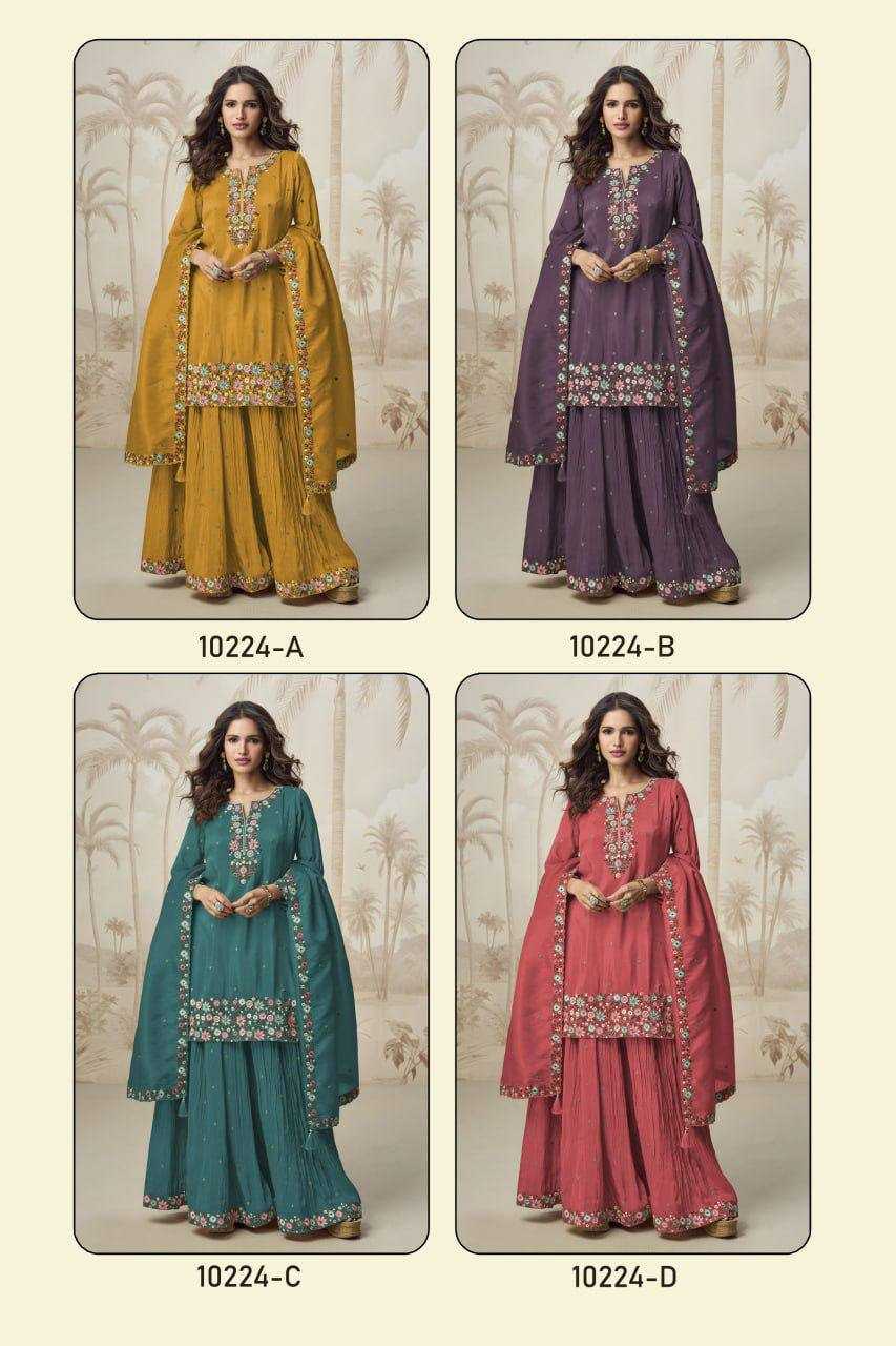 Ynf Simar silk RIN131 10224 Suits & Dresses Wholesale Palazzo Suit Ladies Silk Suit Manufacturer