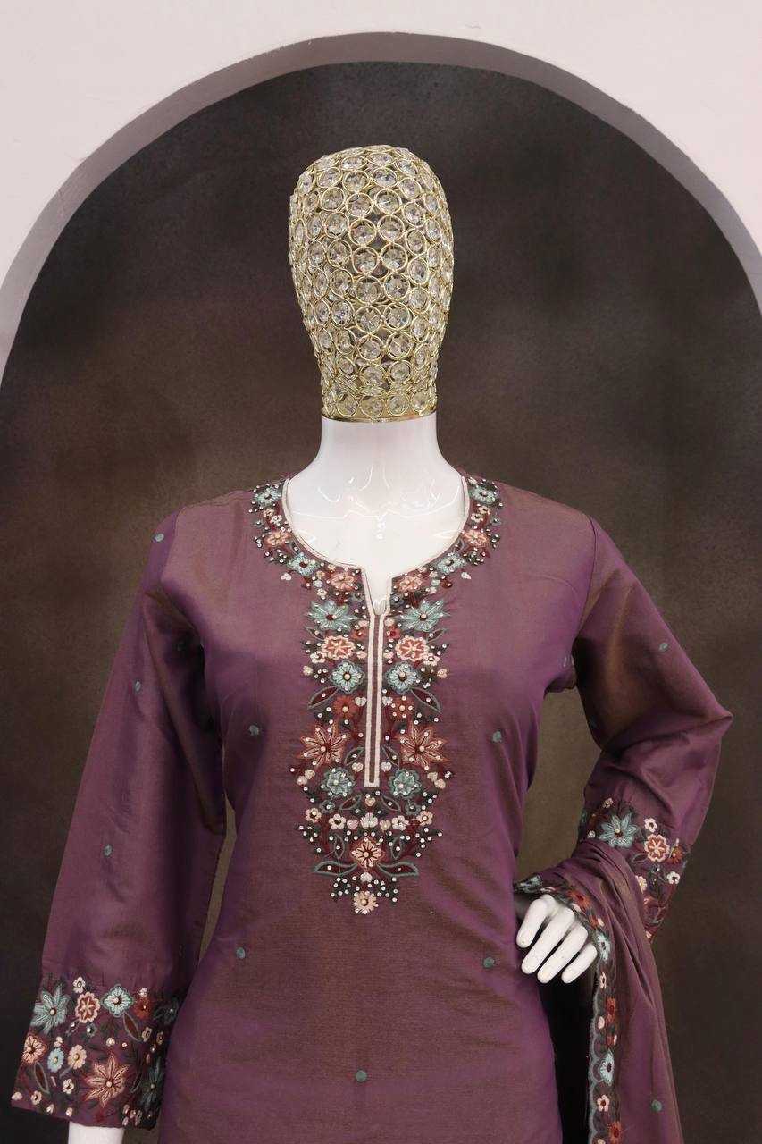 Ynf Simar silk RIN131 10224 Suits & Dresses Wholesale Palazzo Suit Ladies Silk Suit Manufacturer