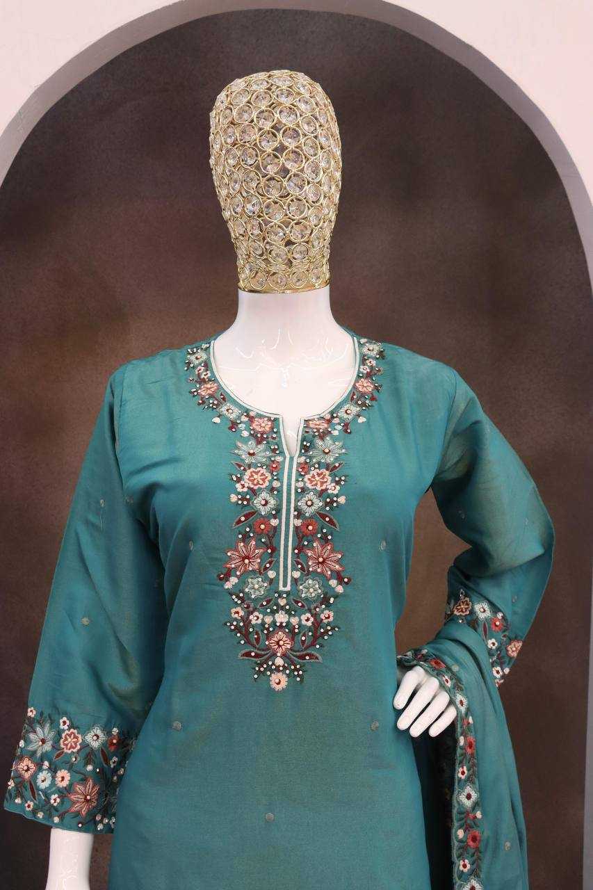 Ynf Simar silk RIN131 10224 Suits & Dresses Wholesale Palazzo Suit Ladies Silk Suit Manufacturer