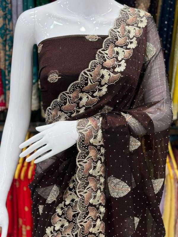 Ynf Sitara KESH114 INSTA Sarees Wholesale Designer Sarees Stone Work Saree Zari Border Sarees Manufacturer