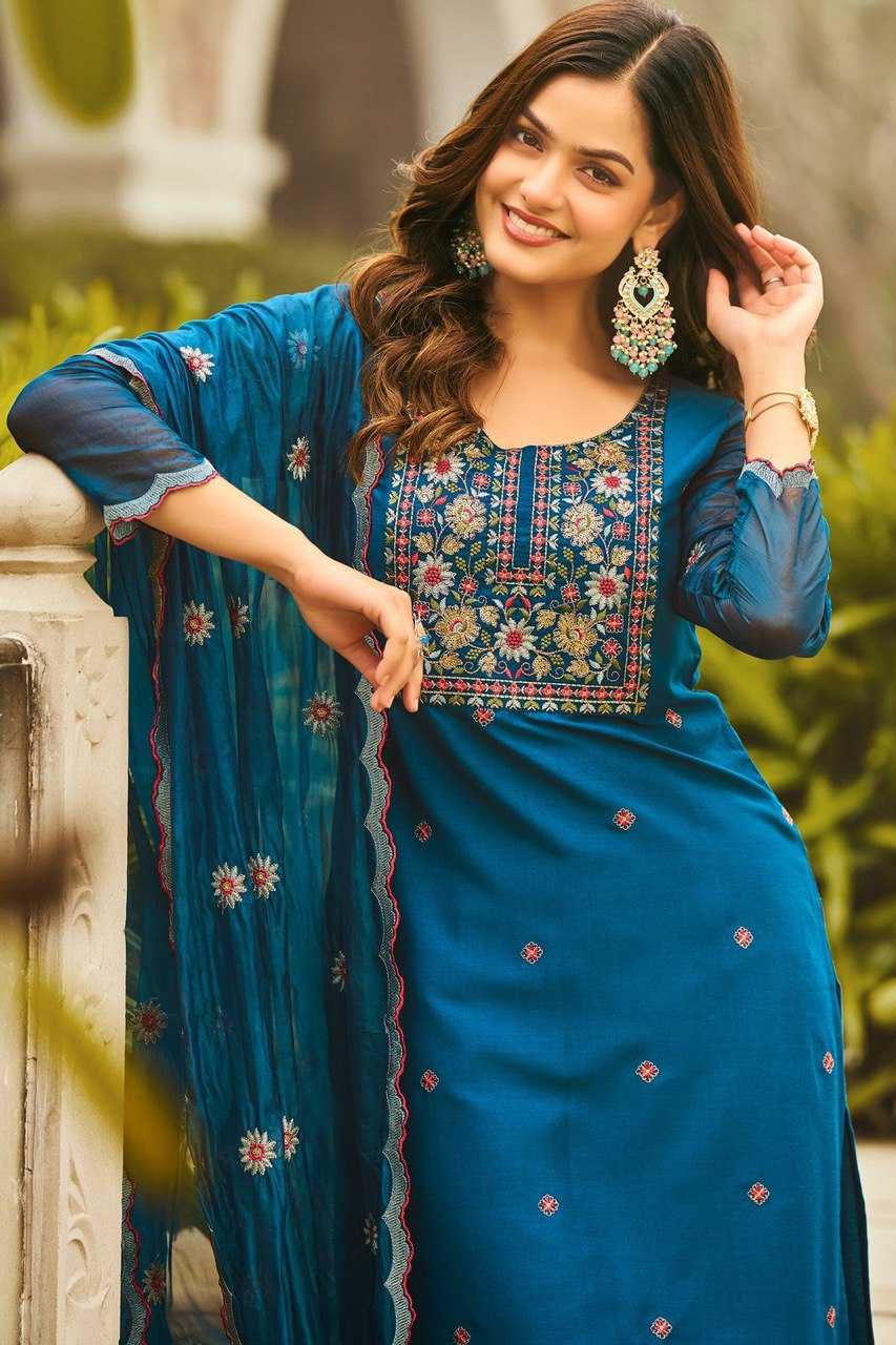 Ynf Slub Reyon KESH510 MORNI Suits & Dresses Wholesale Ladies Suits Embroidery Suits Palazzo Suit Manufacturer