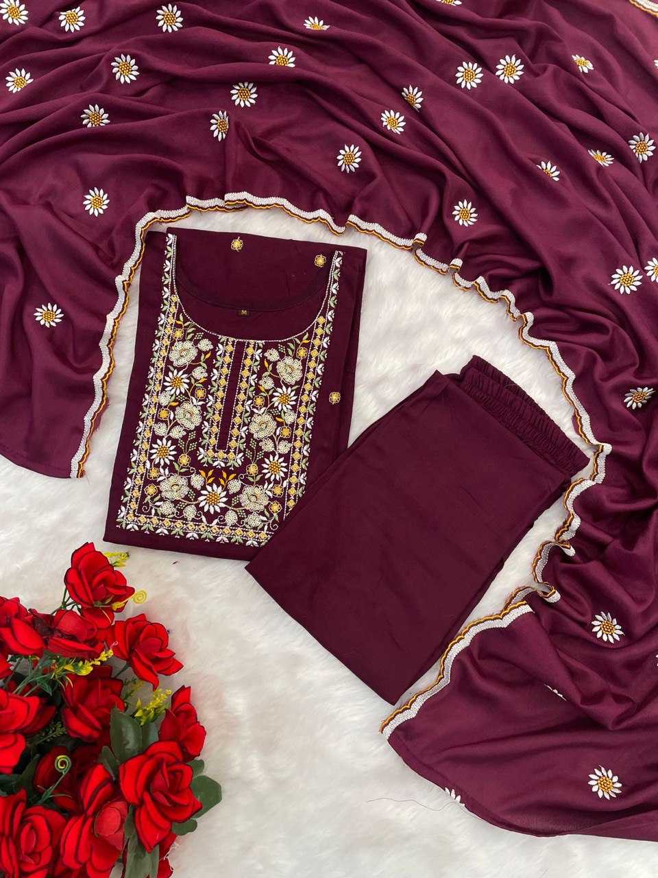 Ynf Slub Reyon KESH510 MORNI Suits & Dresses Wholesale Ladies Suits Embroidery Suits Palazzo Suit Manufacturer