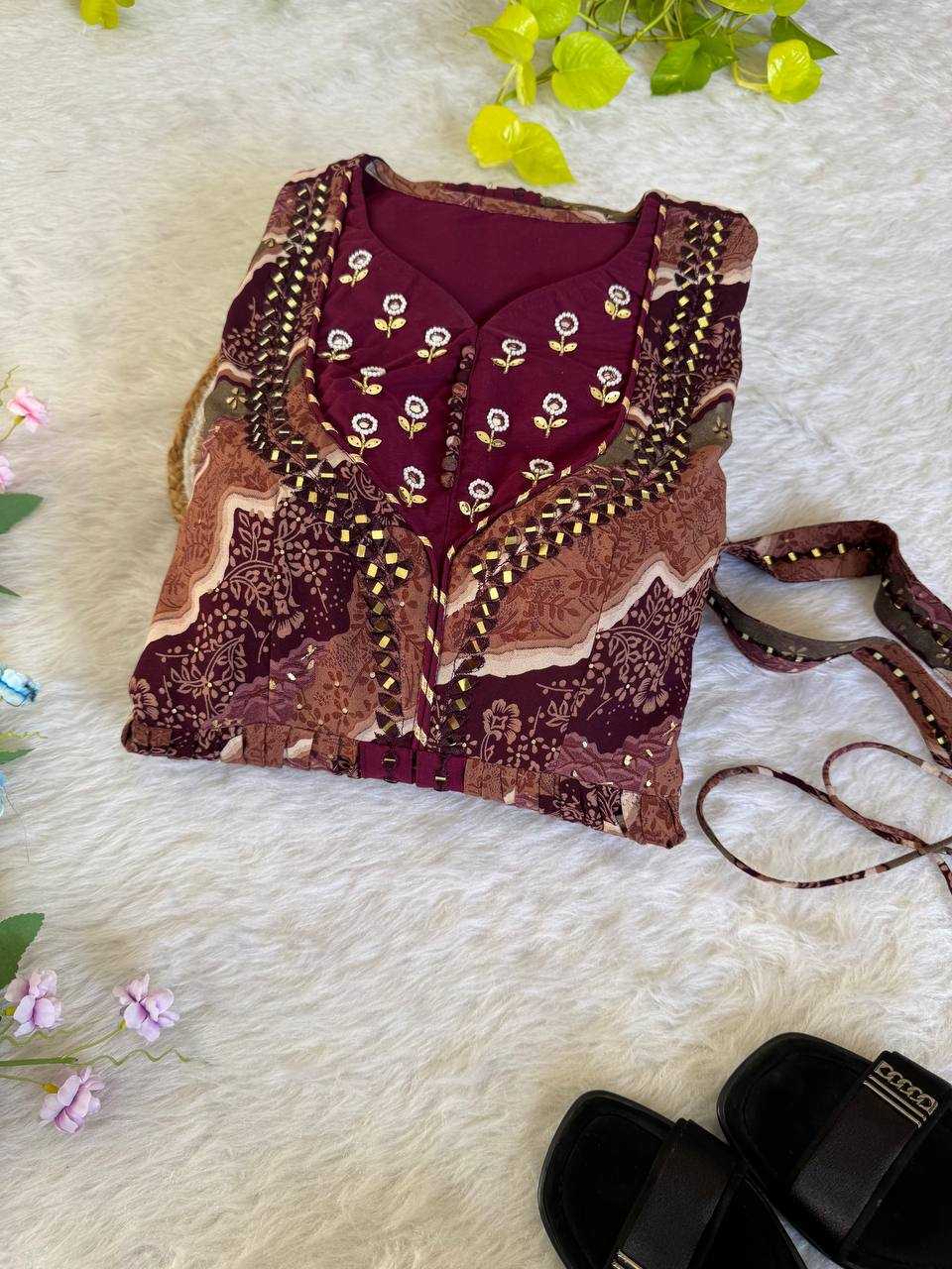 Ynf Slub Reyon KESH513 420 Gowns Wholesale Embroidery Gowns Party Wear Gowns Manufacturer