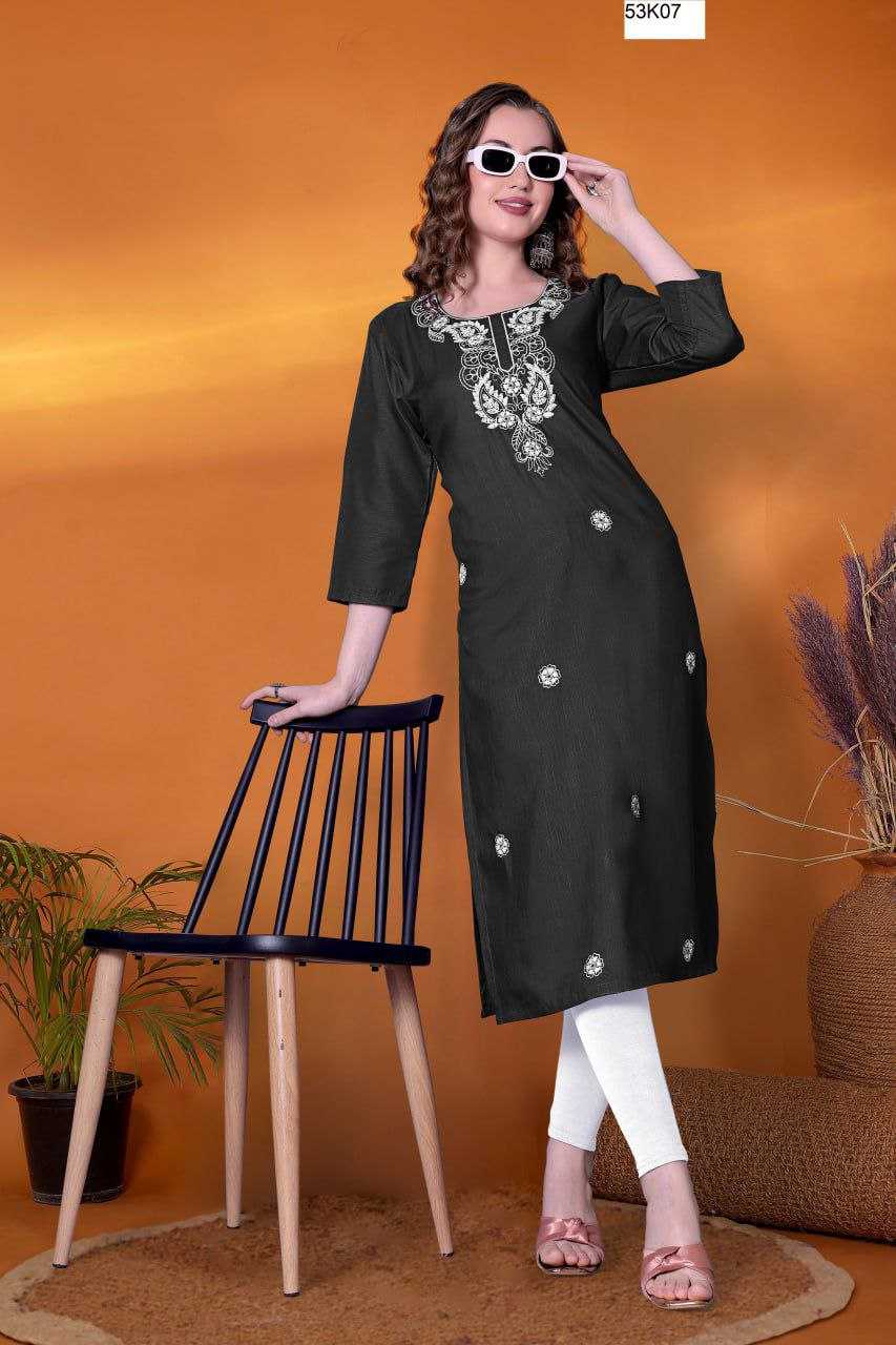 Ynf Slub Reyon KESH517 H7 Kurti Wholesale Casual Kurtis Festive Kurtis Embroidered Kurtis Manufacturer