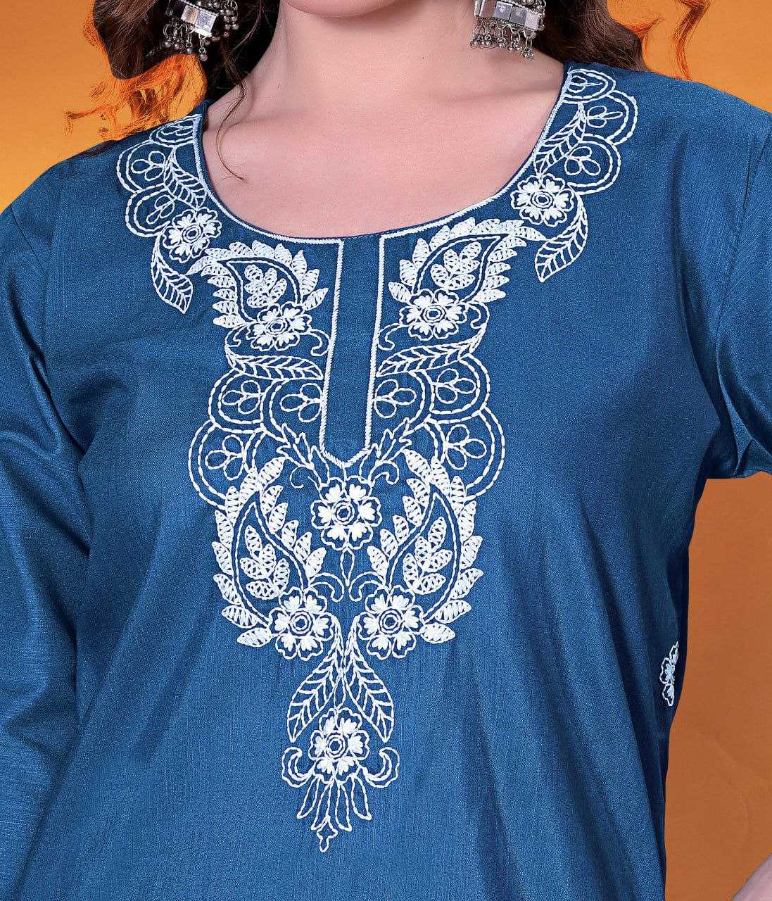 Ynf Slub Reyon KESH517 H7 Kurti Wholesale Casual Kurtis Festive Kurtis Embroidered Kurtis Manufacturer