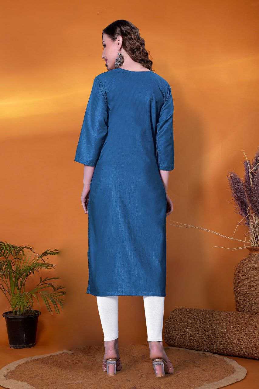 Ynf Slub Reyon KESH517 H7 Kurti Wholesale Casual Kurtis Festive Kurtis Embroidered Kurtis Manufacturer