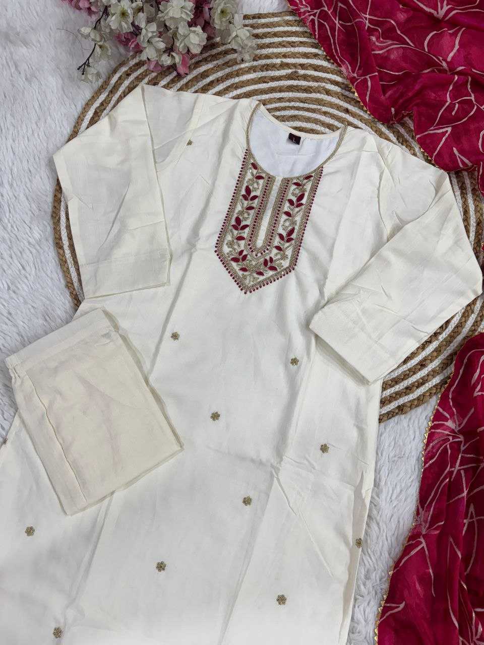 Ynf Slub Reyon KESH517 S1 Suits & Dresses Wholesale Embroidery Suits Party wear suits Manufacturer
