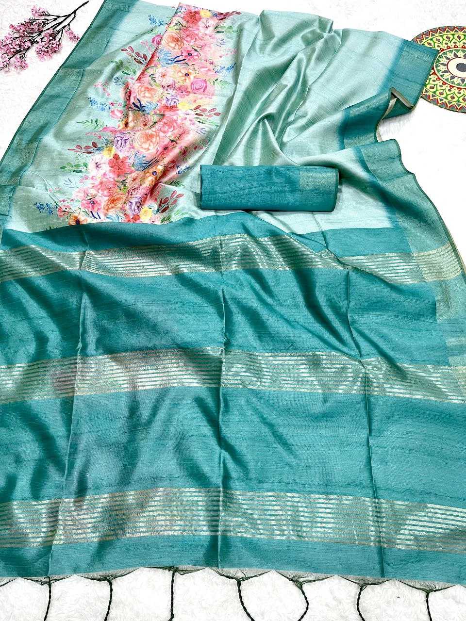 Ynf Soft Cotton KESH505 FLORAL PRINTED SOFT COTTON Sarees Wholesale Printed Sarees Floral Sarees Manufacturer