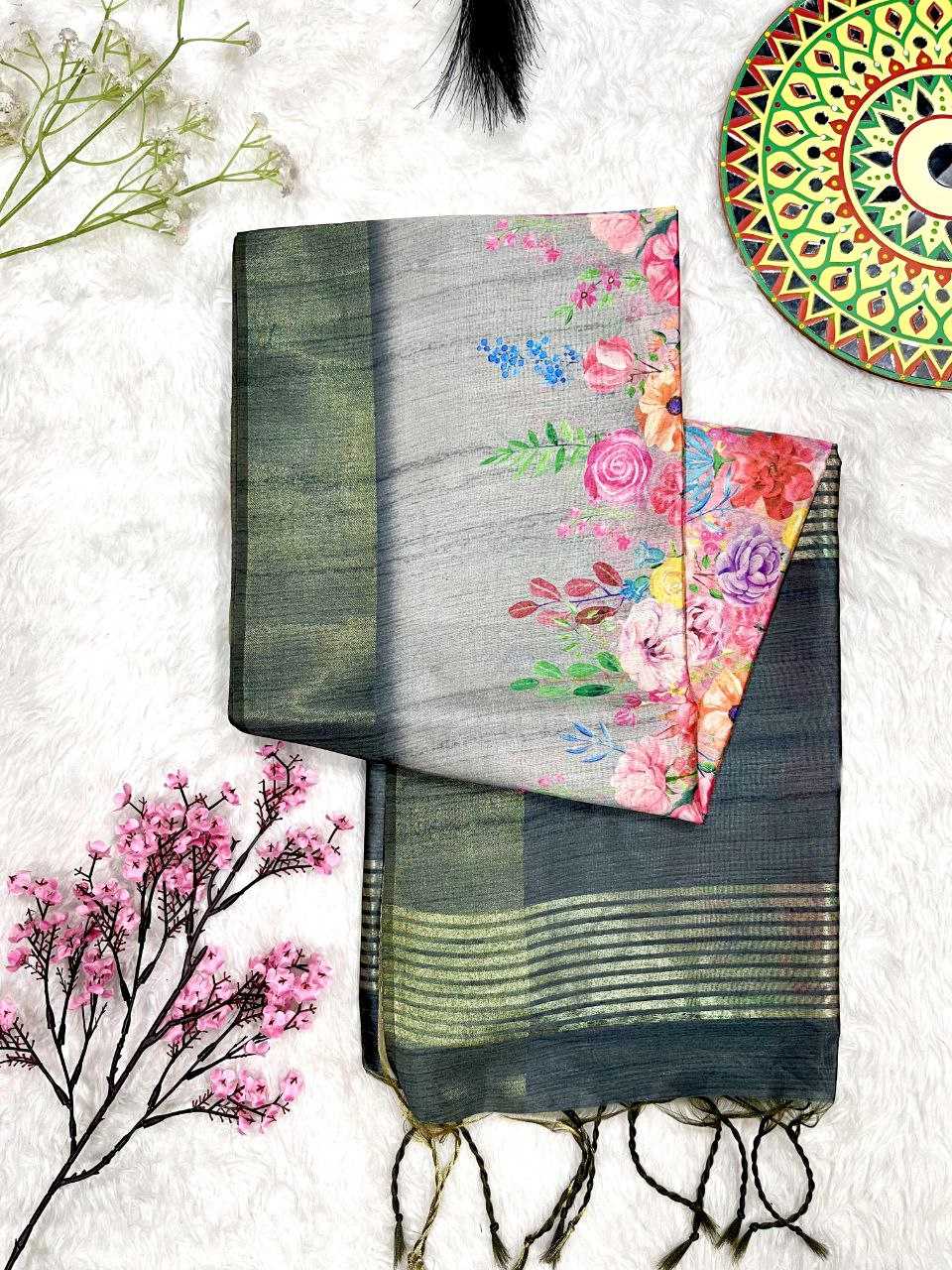 Ynf Soft Cotton KESH505 FLORAL PRINTED SOFT COTTON Sarees Wholesale Printed Sarees Floral Sarees Manufacturer