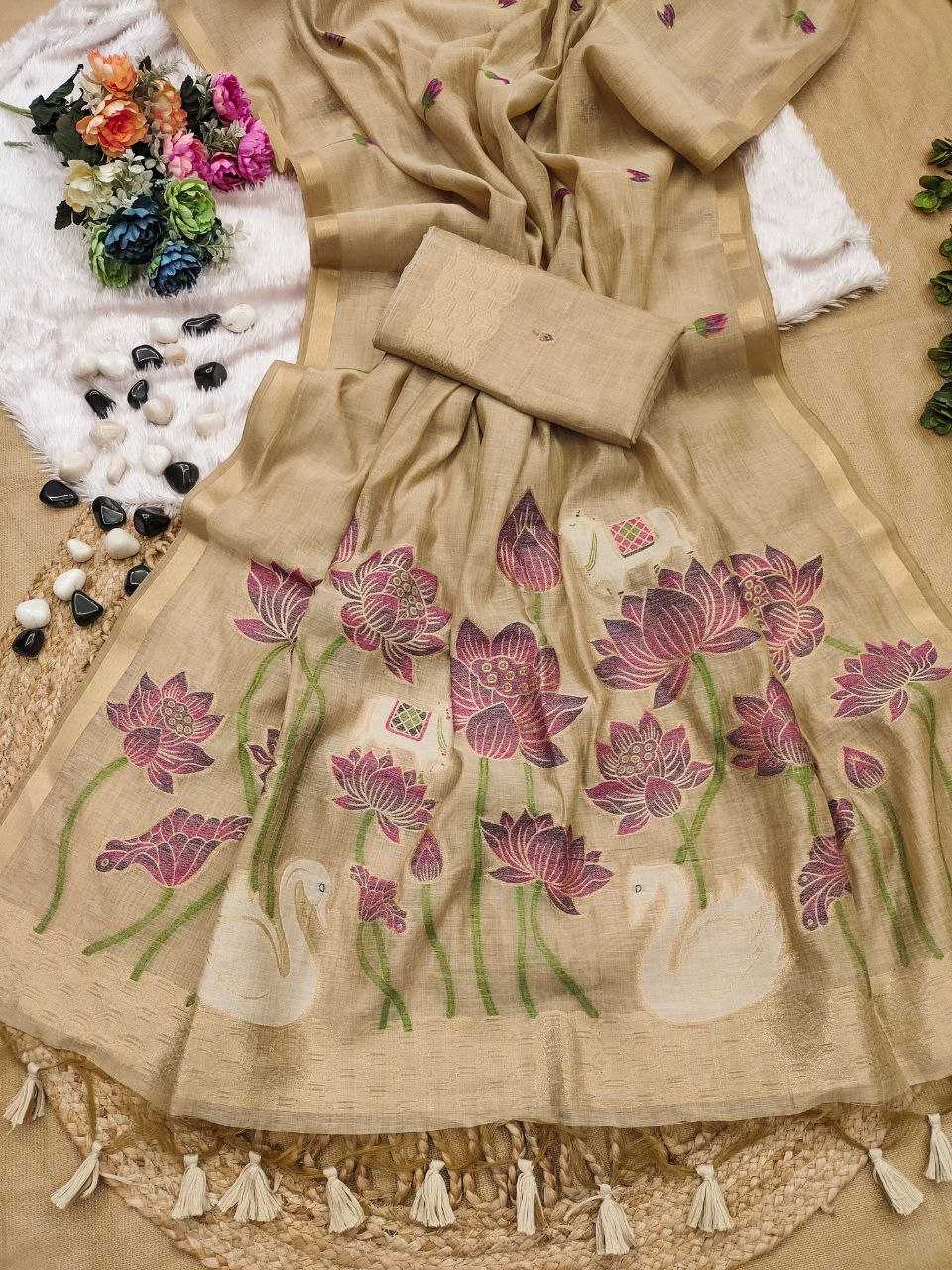 Ynf Soft Cotton KESH505 MUGA COTTON 502 Sarees Wedding Collections Festive Collections Wholesale Zari Border Sarees Cotton Sarees Sarees With Blouse Manufacturer