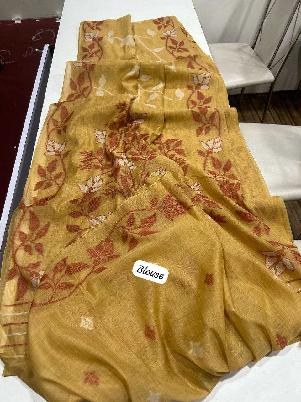 Ynf Soft Cotton KESH505 MUGA COTTON JAMDANI 10 Sarees Wedding Collections Festive Collections Wholesale Cotton Sarees Zari Sarees Sarees With Blouse Manufacturer