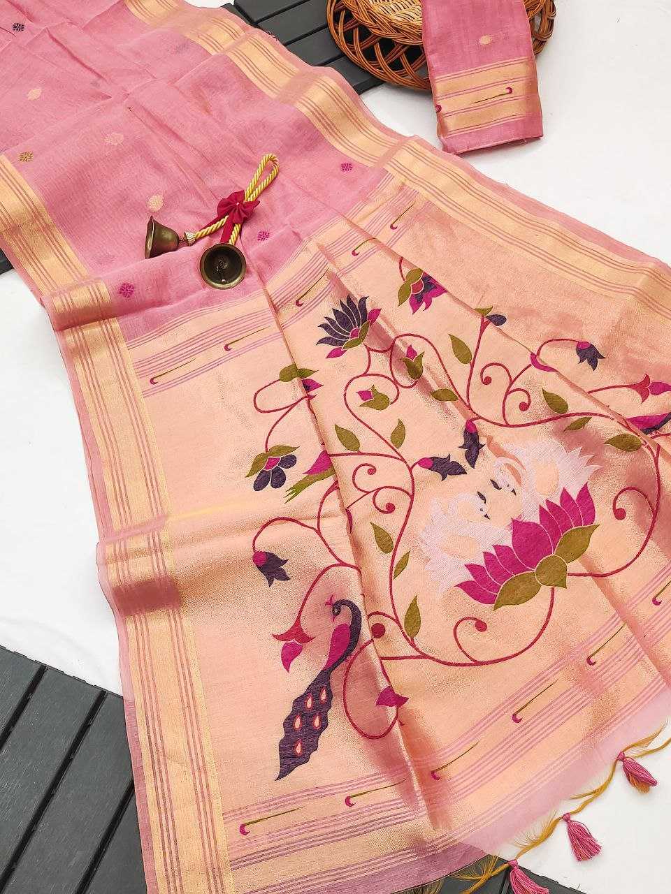 Ynf Soft Cotton KESH505 Muga cotton paithani 2 Sarees Wedding Collections Festive Collections Wholesale Zari Border Sarees Cotton Sarees Sarees With Blouse Manufacturer