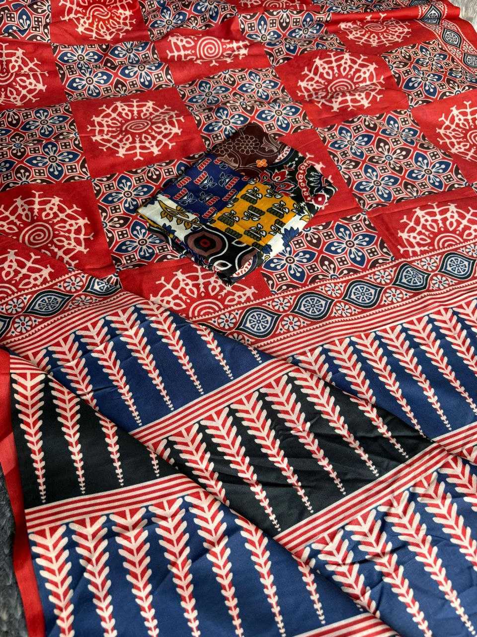 Ynf Soft Cotton KESH518 4325 Sarees Wholesale Printed Sarees Ajrakh Sarees Office Wear Sarees Manufacturer